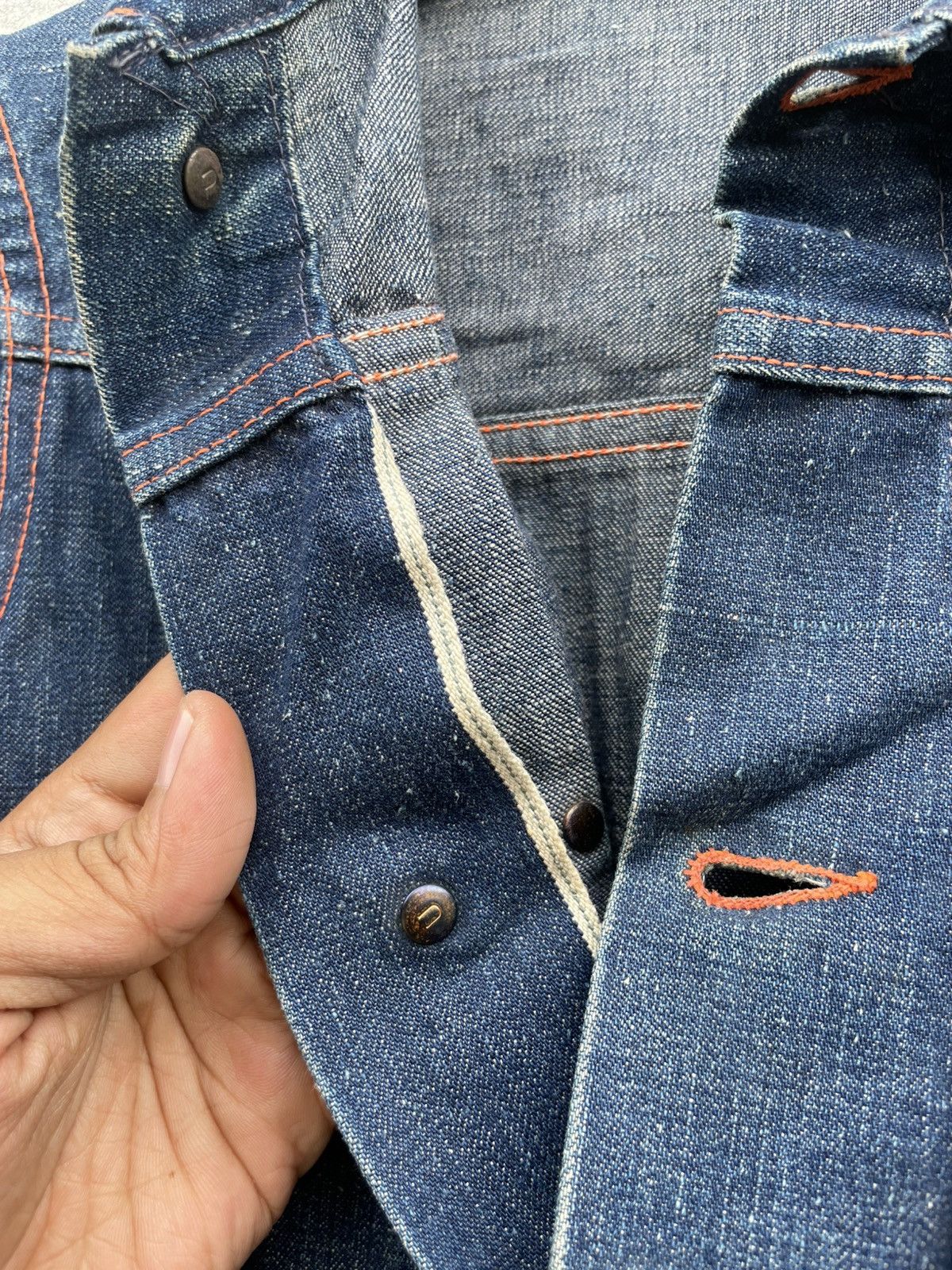Vintage True 1940!Donut Button Selvedge Union Made WWII Denim Jacket Size US XS / EU 42 / 0 - 9 Thumbnail