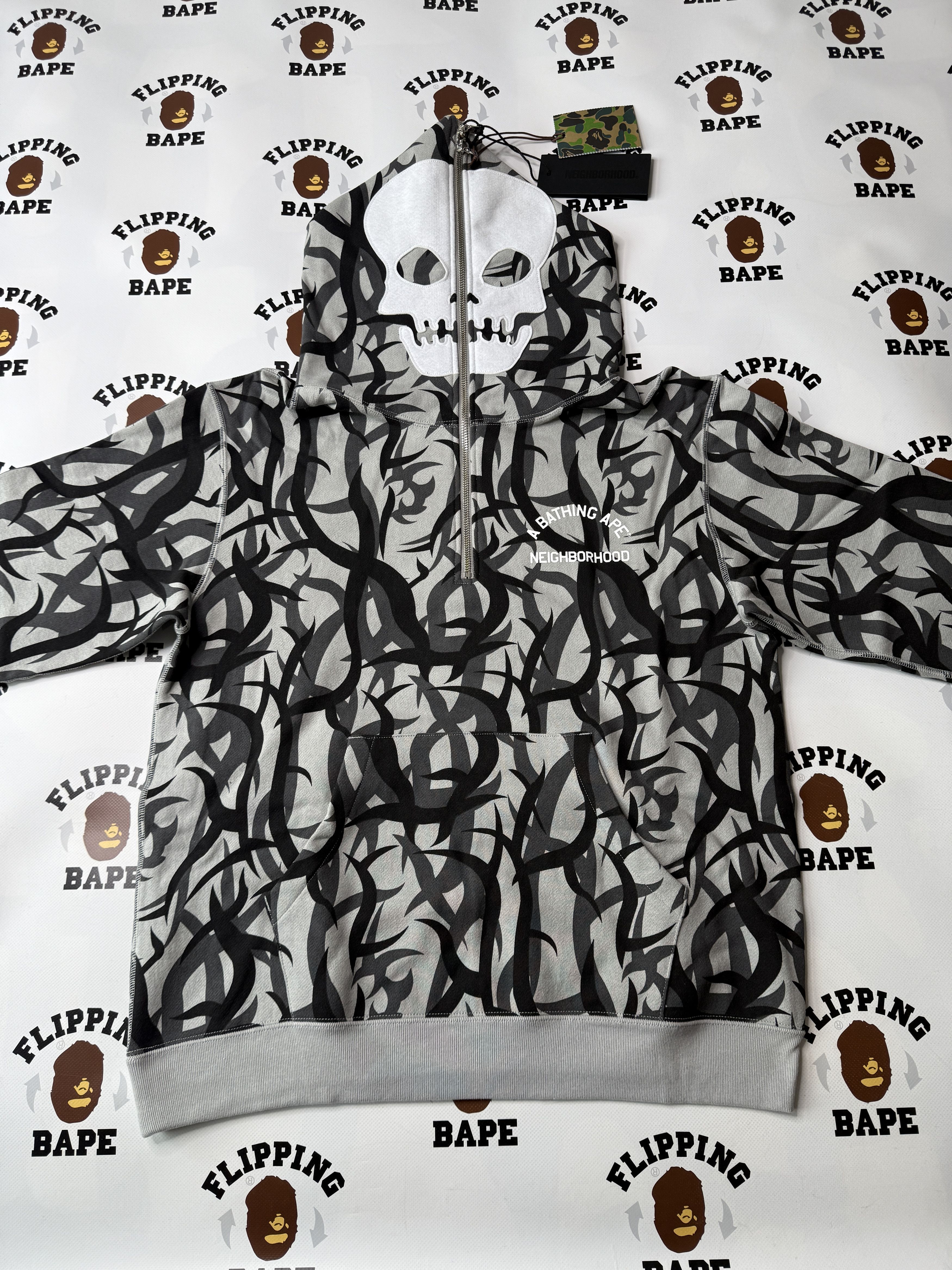 Bape × Neighborhood BAPE X NBHD TRIAL CAMO TWO FACE HALF ZIP PULLOVER HOODIE Size US M / EU 48-50 / 2 - 8 Thumbnail