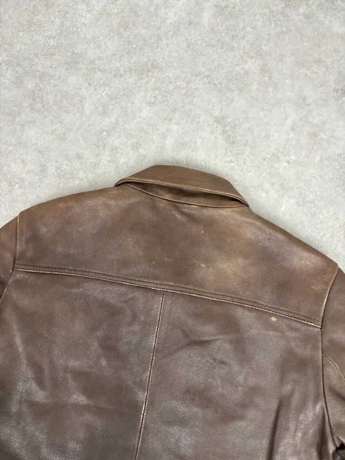 Dolce & Gabbana 2010s Dolce & Gabbana Brown Taupe Leather Bomber Jacket Size US M / EU 48-50 / 2 - 6 Thumbnail