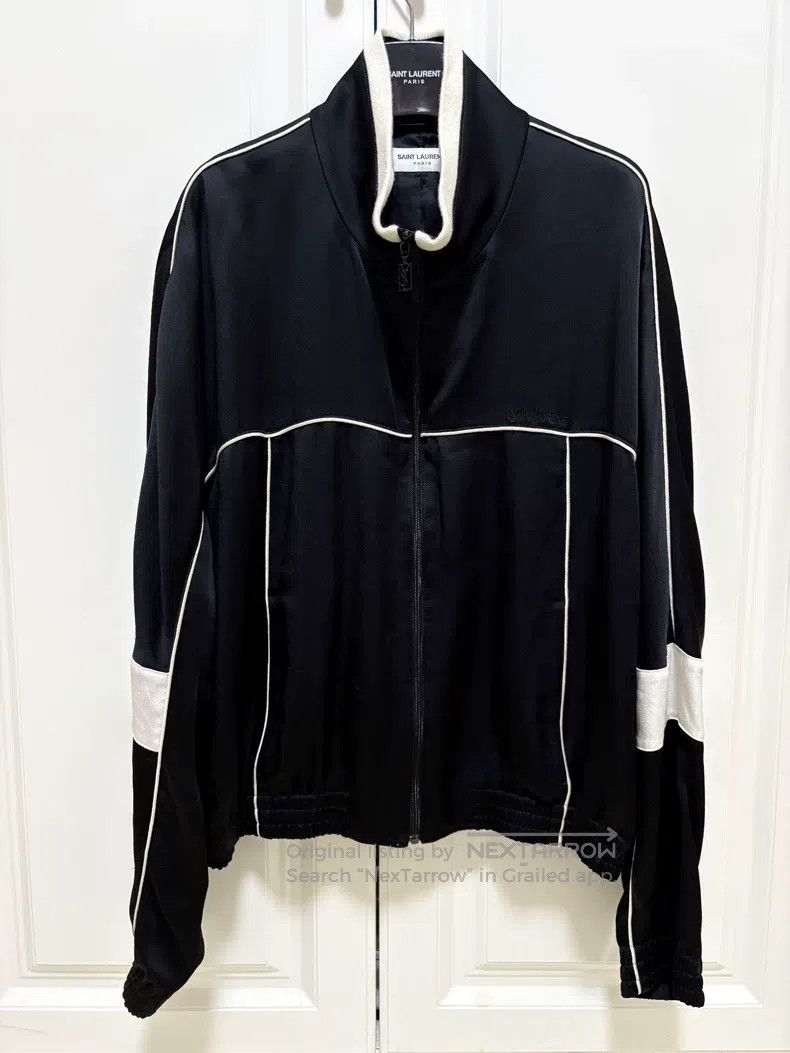 Saint Laurent Paris Saint Laurent Paris Stand collar silk slogan embroidery bl Size US L / EU 52-54 / 3 - 1 Thumbnail