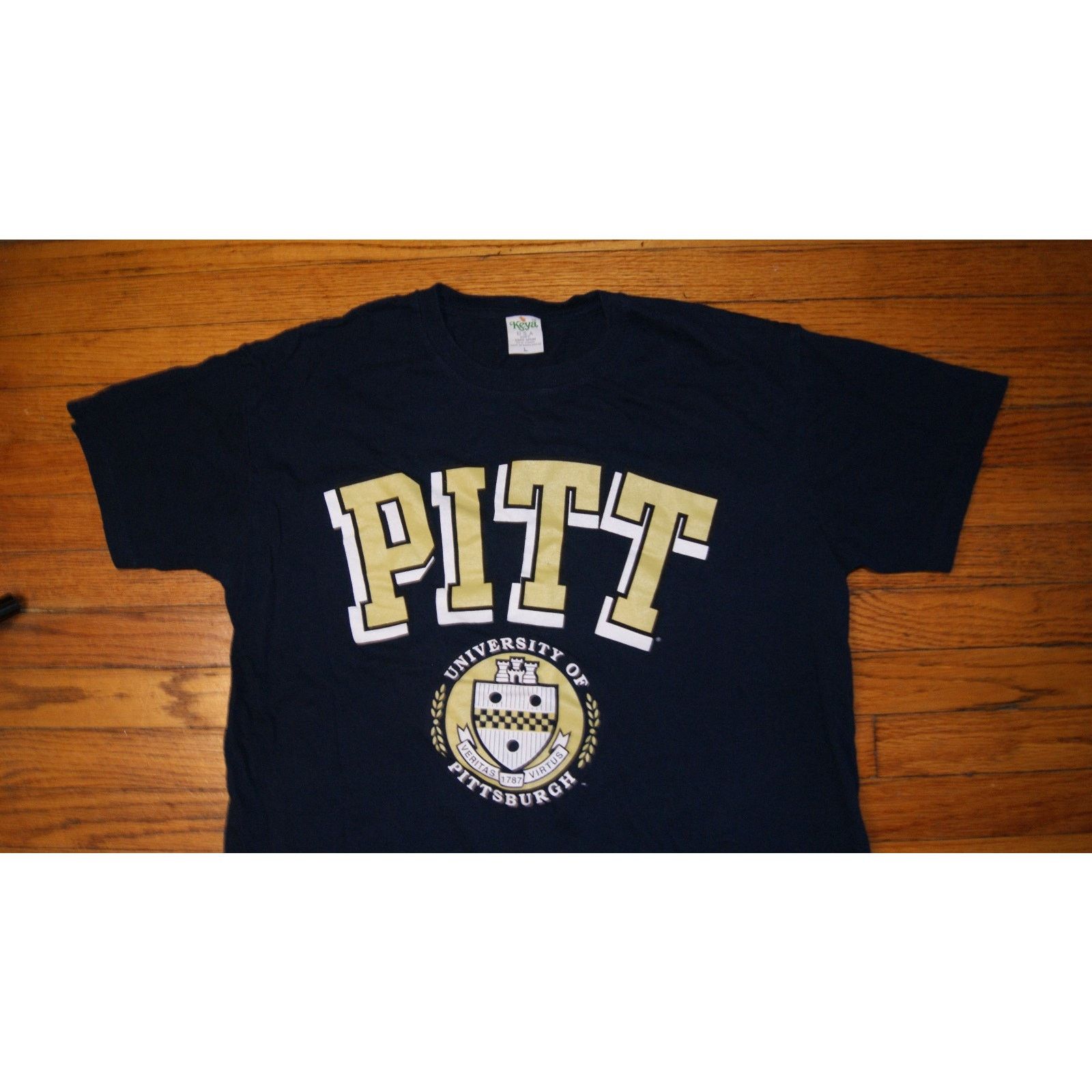 Vintage VTG Pitt Panthers Blue Large TShirt Pittsburgh University Size US L / EU 52-54 / 3 - 1 Thumbnail