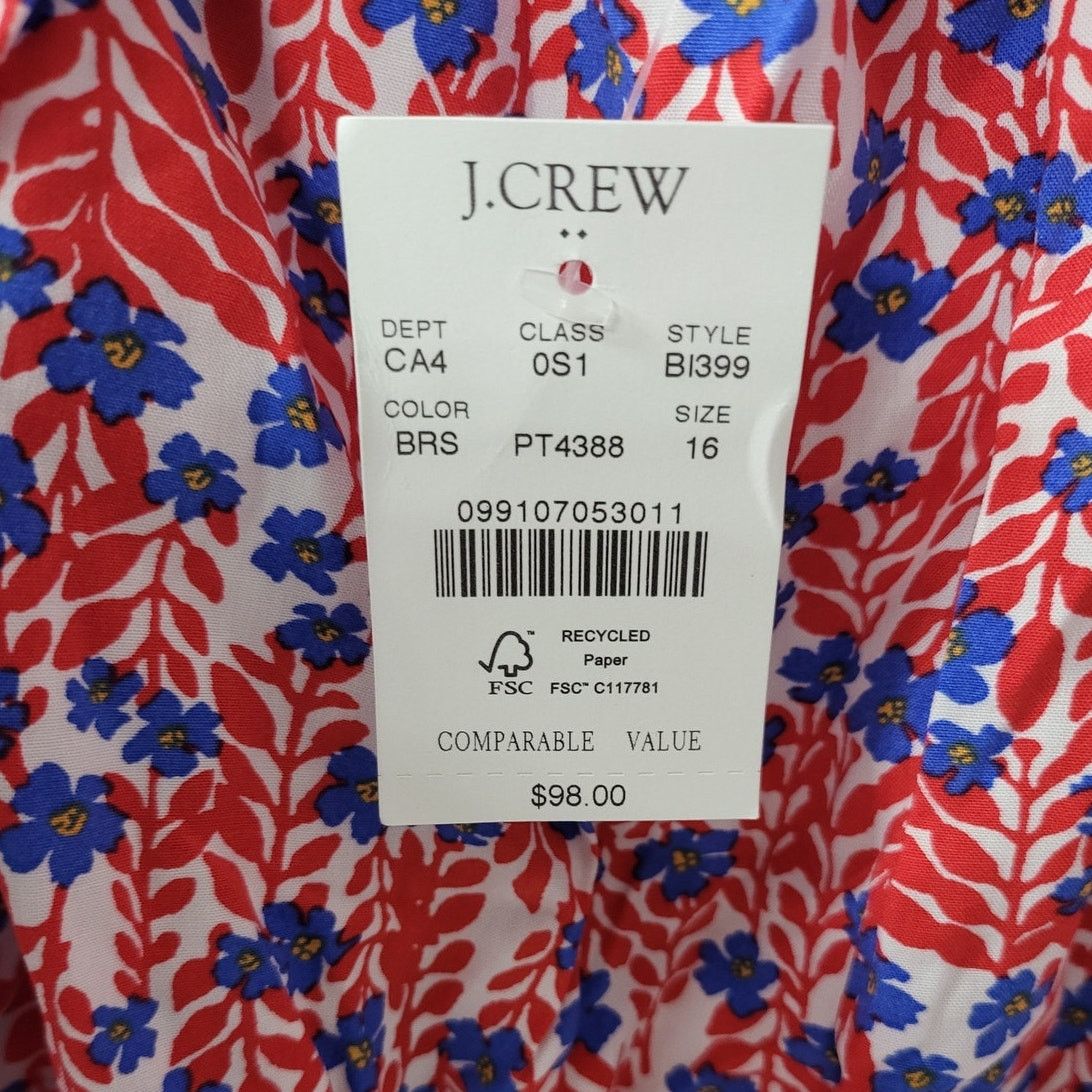 J.Crew J. Crew Ruffle Midi Dress -Curved Hem-Boho Red Sail Blue -16 Size XXL / US 16-18 / IT 52-54 - 6 Thumbnail