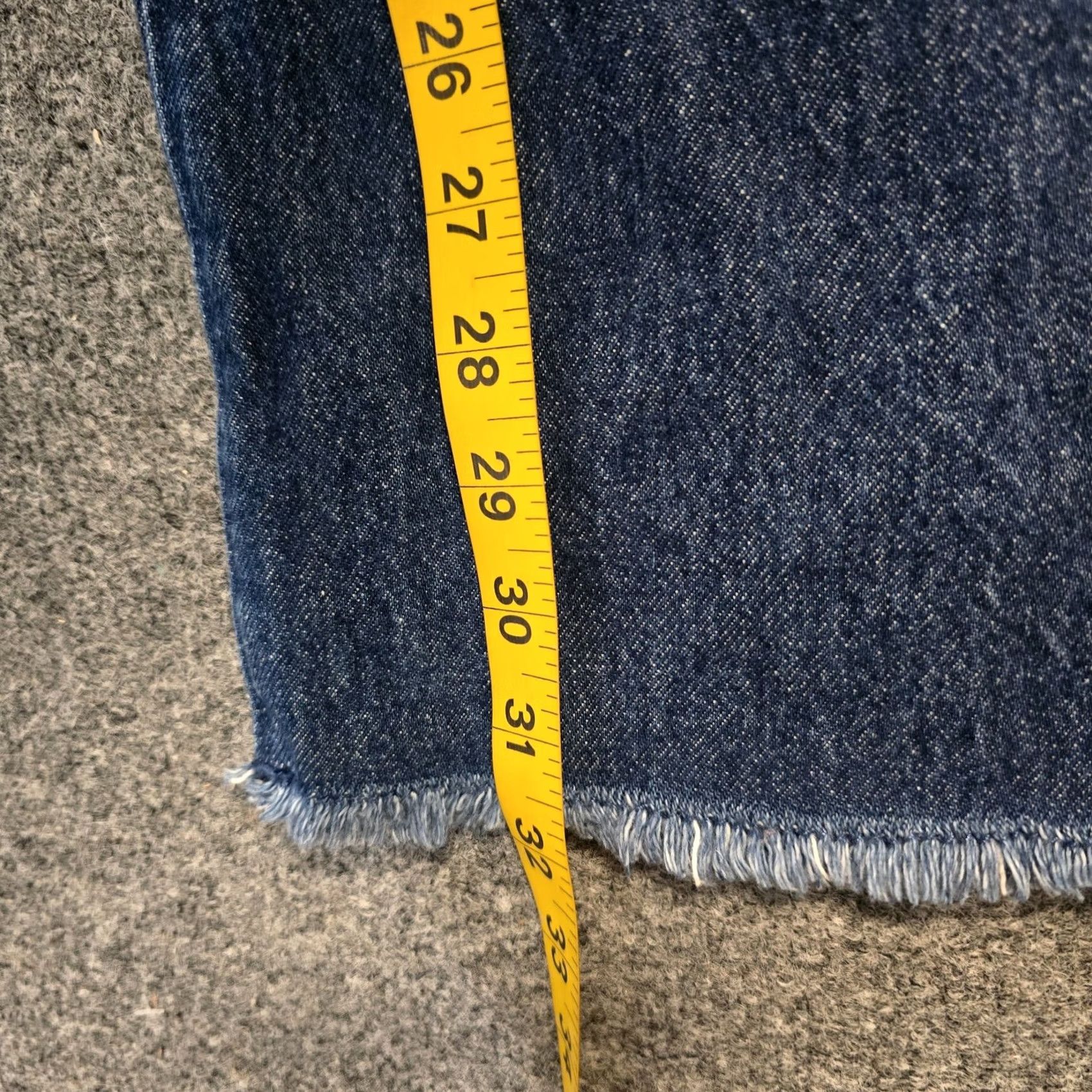 Vintage We Wore What Jeans Womens 27 Long Blue Raw Hem Straight Leg Capsule Casual Denim Jeans Women Regular 32in Inseam Capusle No Fade Dark Wash - Size 27" / US 4 / IT 40 - 7 Thumbnail