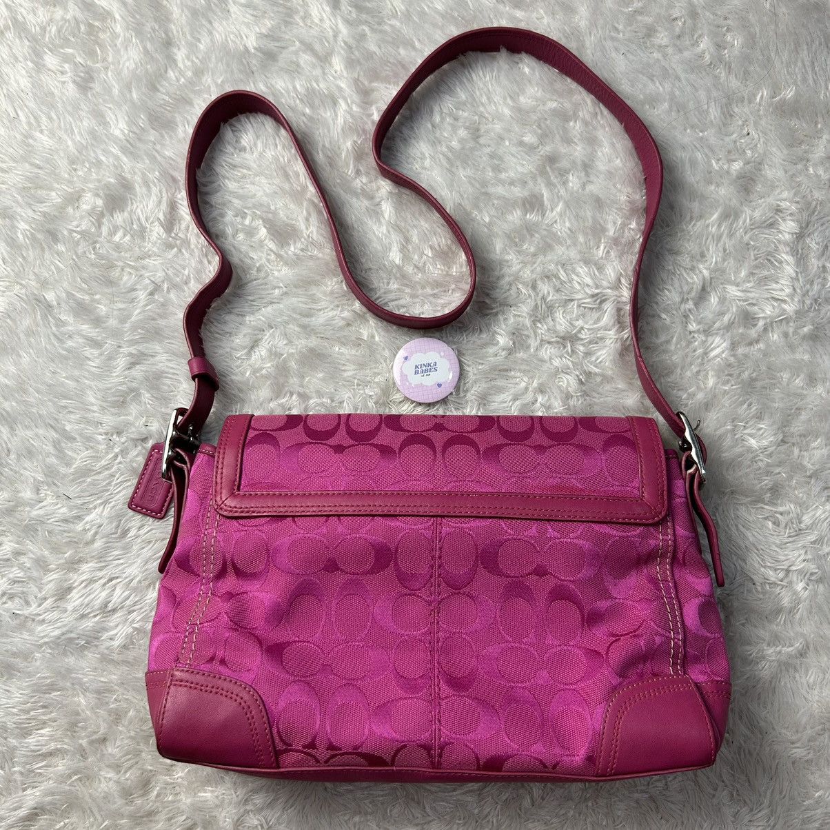 Coach Coach pink jacquard signature crossbodybag / slingbag Size ONE SIZE - 5 Thumbnail