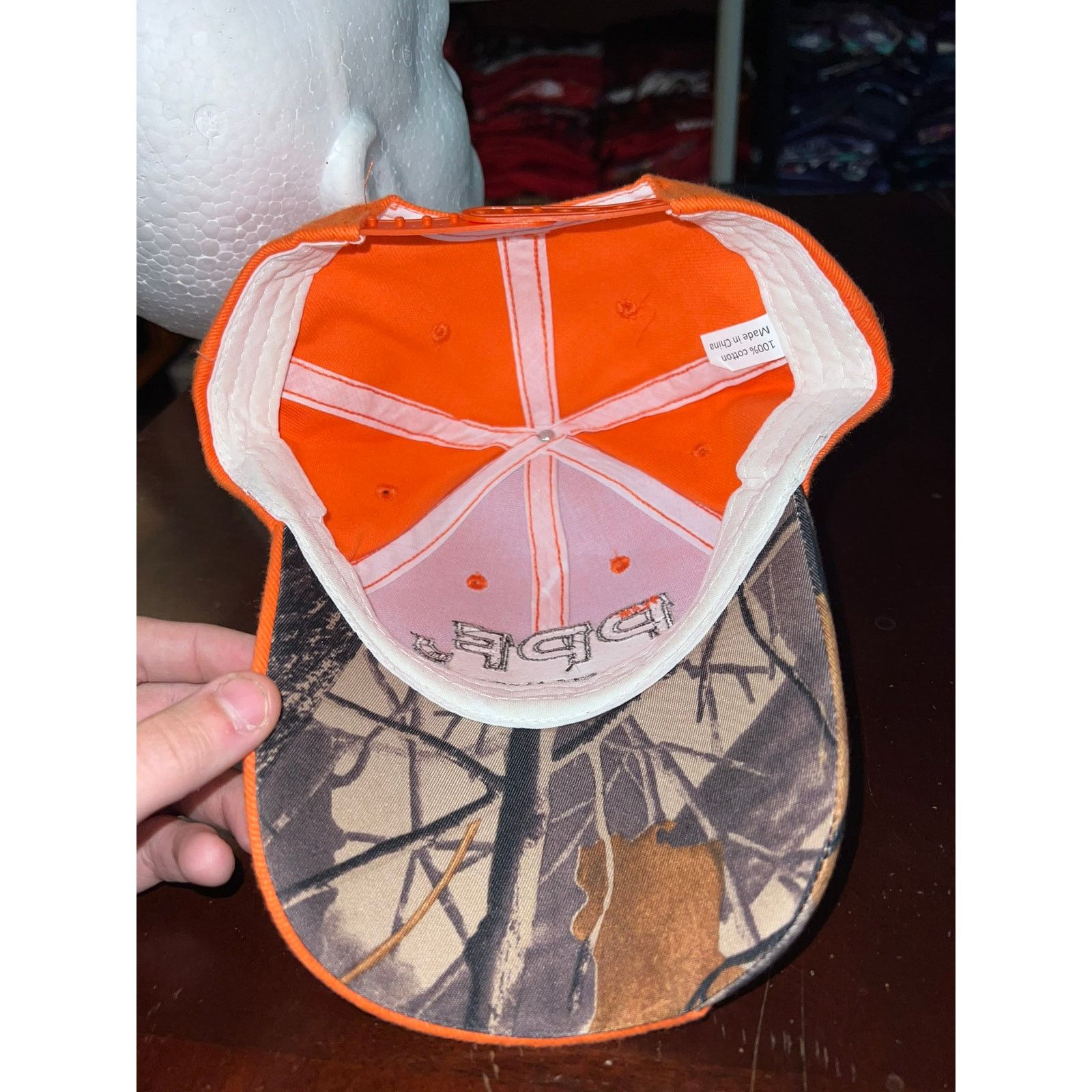 Vintage PPF Hat Plastic Pipe Fabrication Orange Camo Cap Headwear Size ONE SIZE - 6 Thumbnail