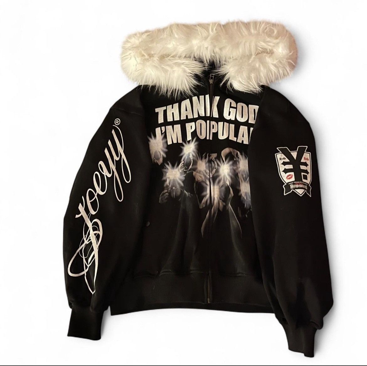 Joeyy HAUNTED STARBUCKS コラボ ジップパーカー Haunted Starbucks Joeyy X haunted starbucks fur hoodie | Grailed