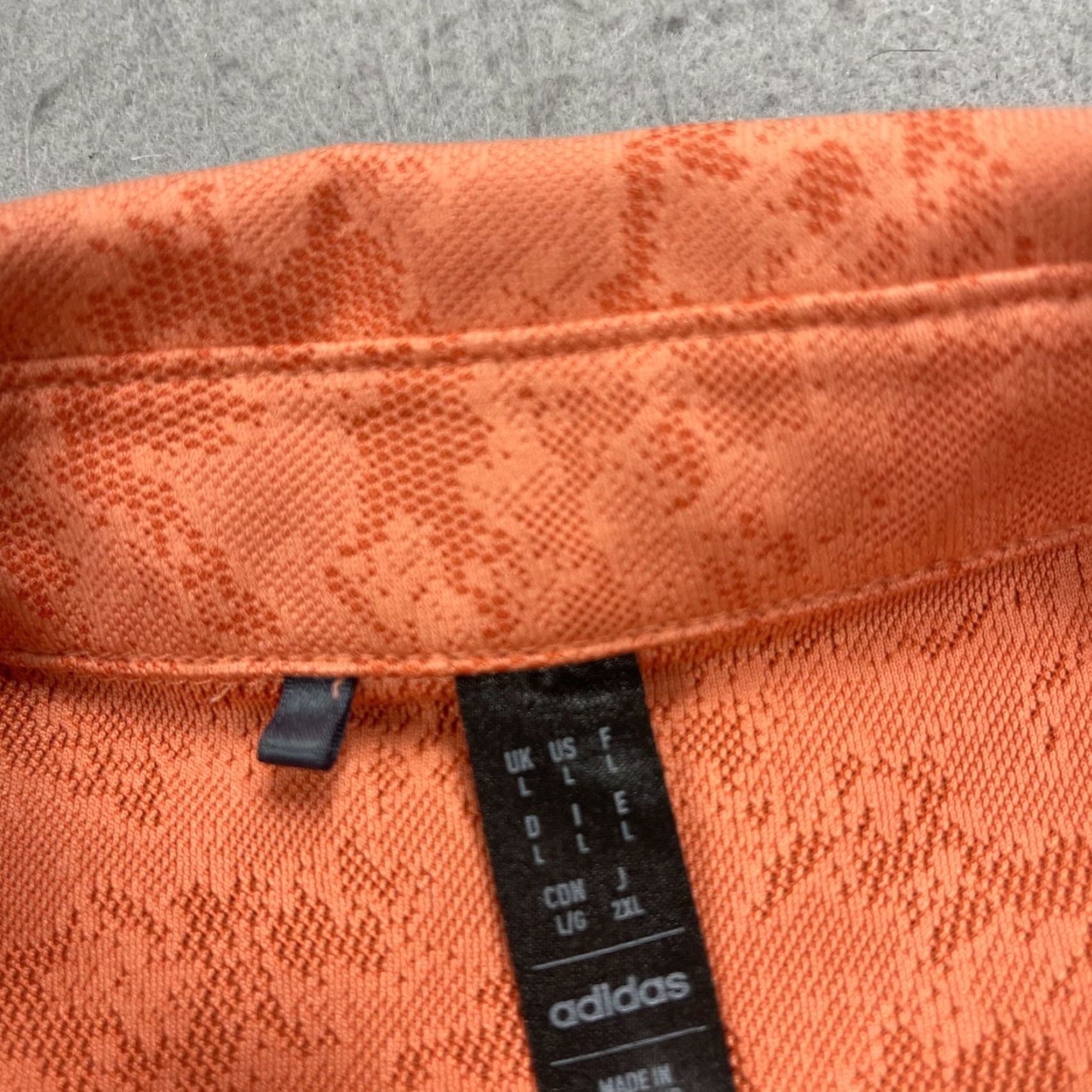 Adidas adidas Golf Polo Shirt Mens L Orange Camouflage AOP Top Polo Mens Orange Camouflage Adidas Golf Polo Size US L / EU 52-54 / 3 - 4 Thumbnail