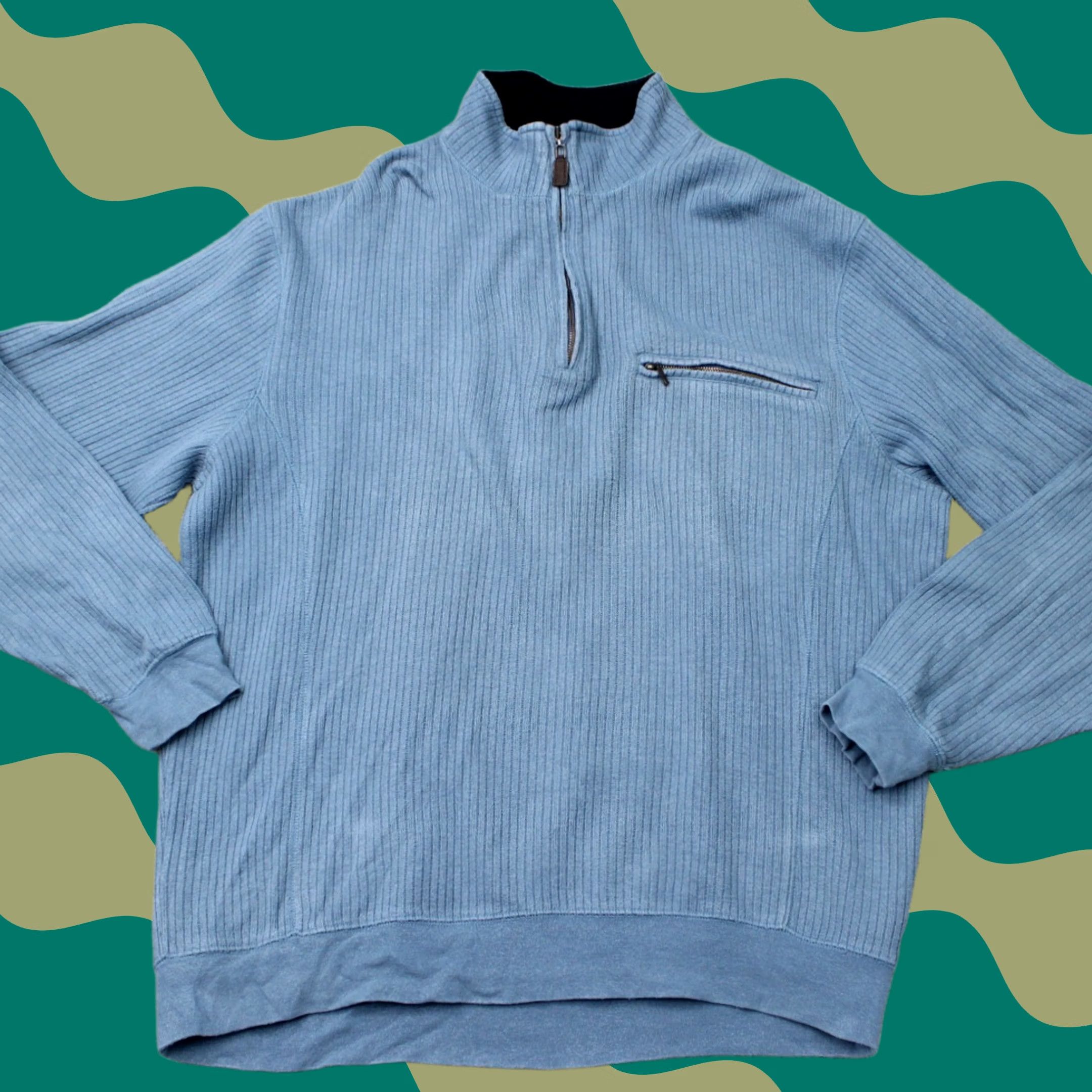 Pendleton Pendleton Mens Large Blue 1/4 Zip Sweatshirt Long Sleeve Pullover Cotton/Poly Size US L / EU 52-54 / 3 - 1 Thumbnail