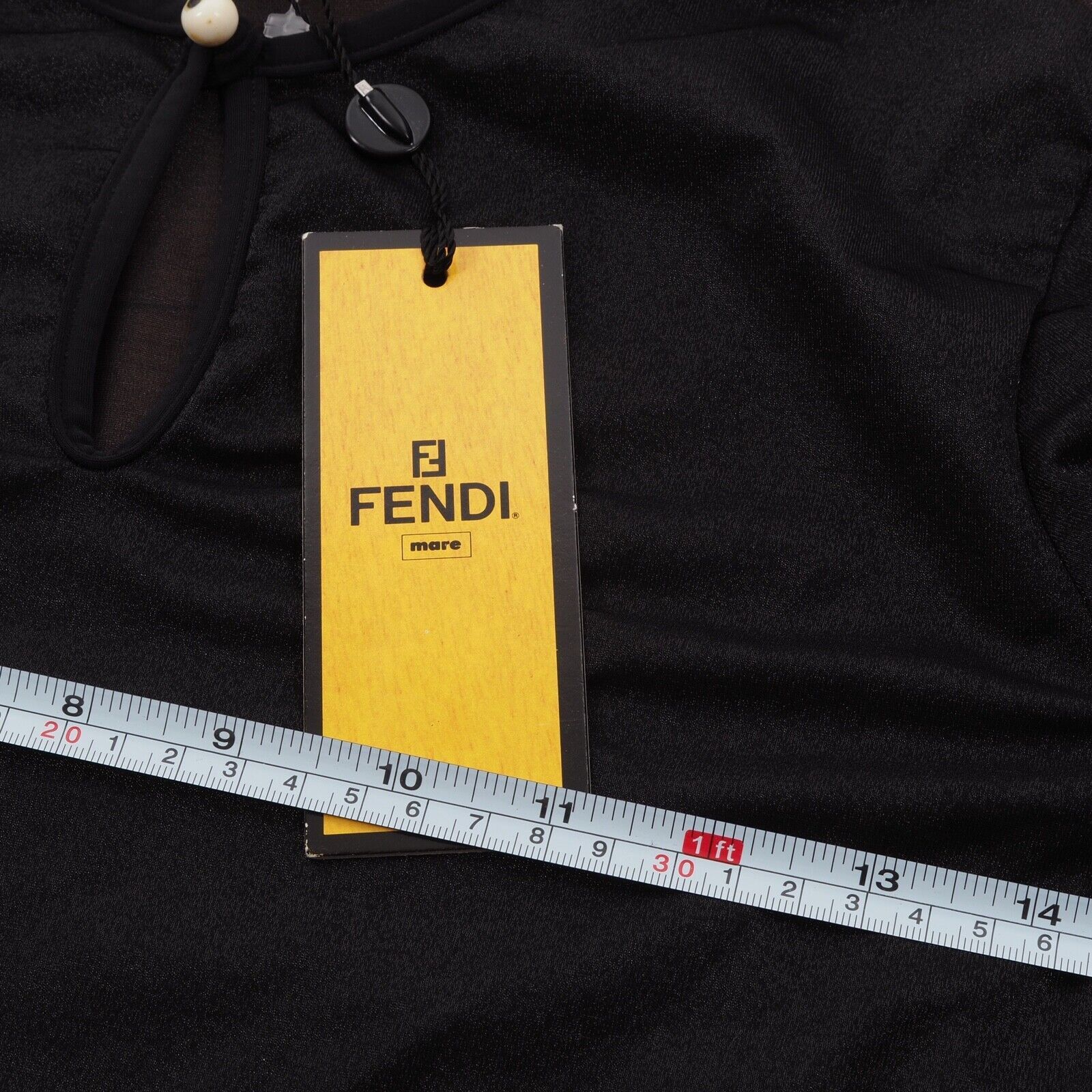Fendi FENDI Mare Donna Black Sheer Beach Cocktail Mini Dress Size XS / US 0-2 / IT 36-38 - 6 Thumbnail