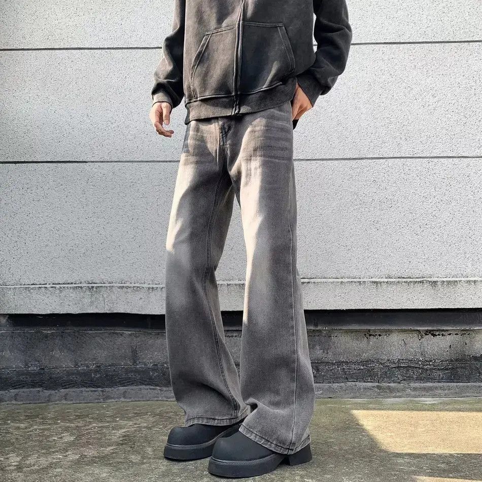 Japanese Brand Retro loose straight leg wide leg jeans Size US 32 / EU 48 - 6 Thumbnail