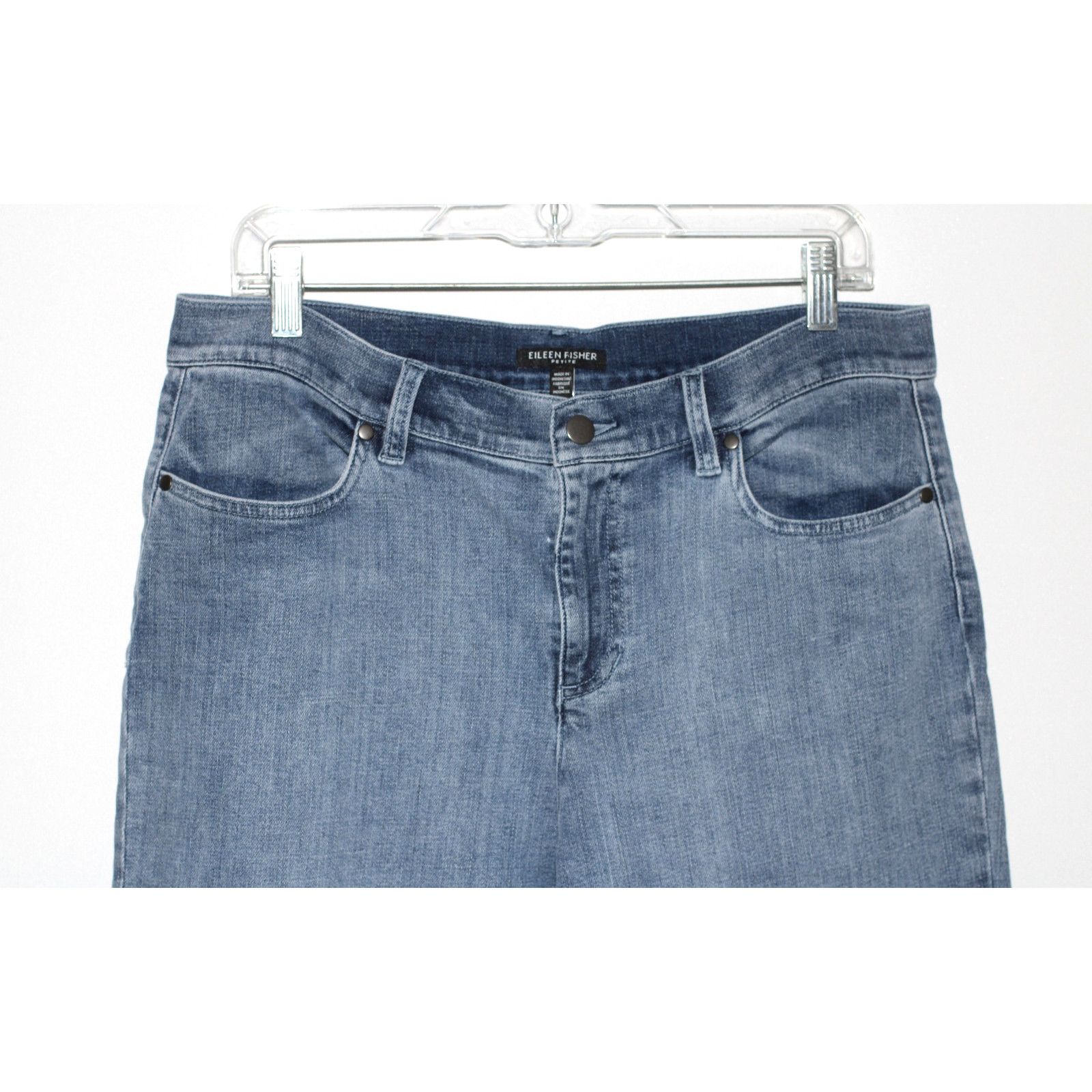 Eileen Fisher EILEEN FISHER High Waist Straight Ankle Org Cotton Jeans PM Size 34" / US 12 / IT 48 - 3 Thumbnail