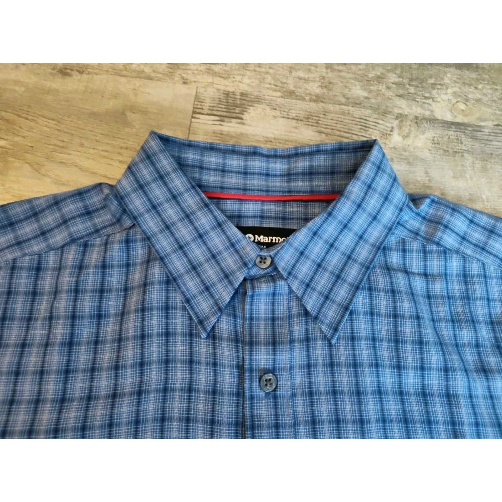 Marmot Marmot Button Up Shirt Plaid Blue M Short Sleeve Rayon Blend EUC Gorpcore Marmot Size US M / EU 48-50 / 2 - 3 Thumbnail