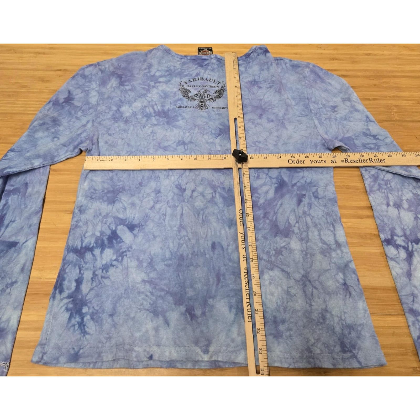 Harley Davidson VINTAGE Harley-Davidson Shirt Womens 2XL Blue Tie Dye Long Sleeve Faribault Minnesota Logo Graphic Print Pullover Cotton Size XXL / US 16-18 / IT 52-54 - 8 Thumbnail