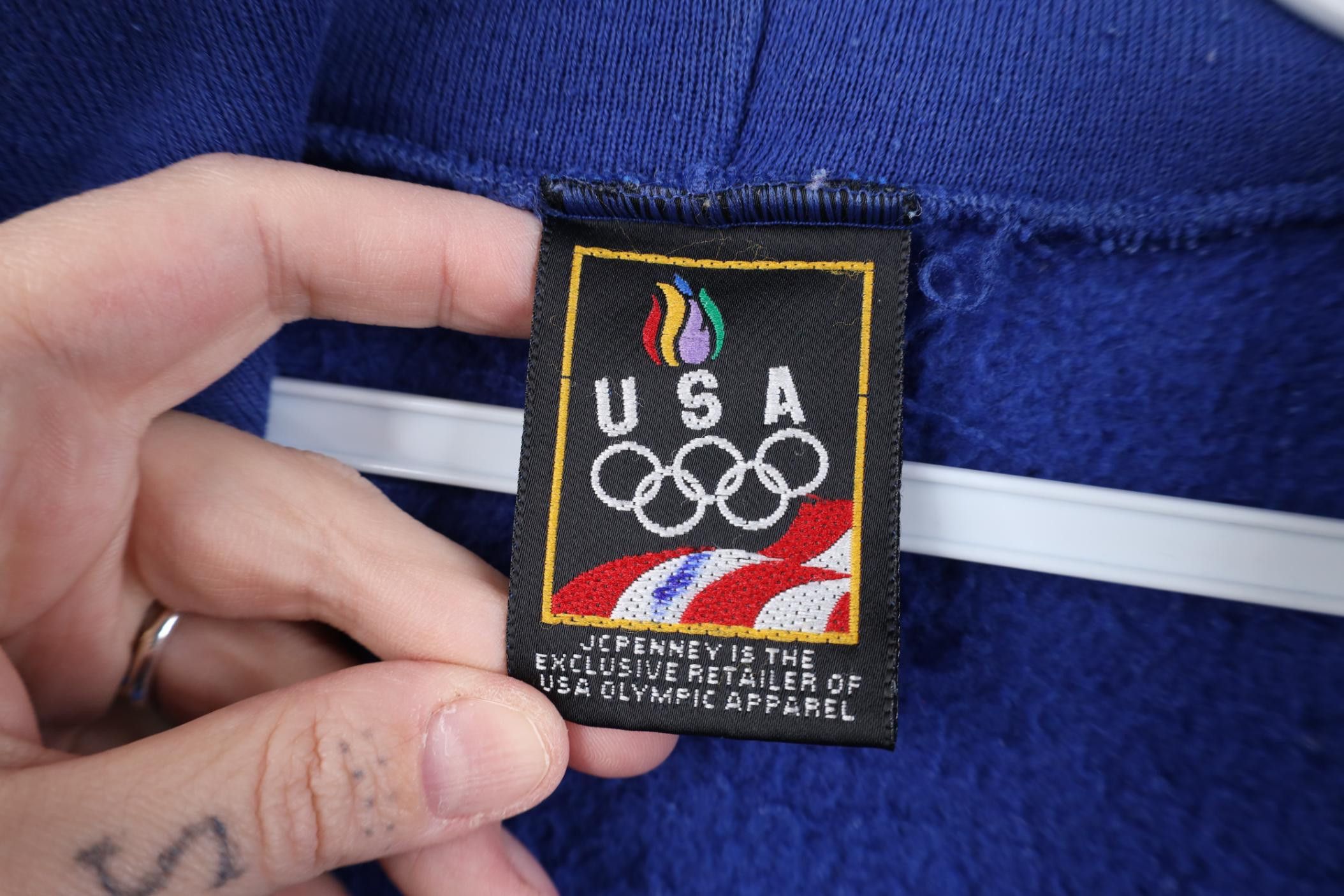 Vintage Vintage 90s USA Olympics Heavyweight Full Zip Hoodie USA Size US L / EU 52-54 / 3 - 9 Thumbnail