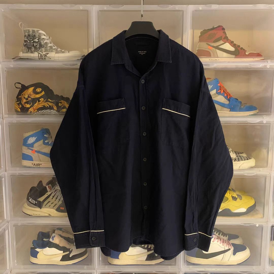 Fear of God Fear of God 5th Collection Dark Blue (Blackish) Shirt Size US L / EU 52-54 / 3 - 1 Thumbnail