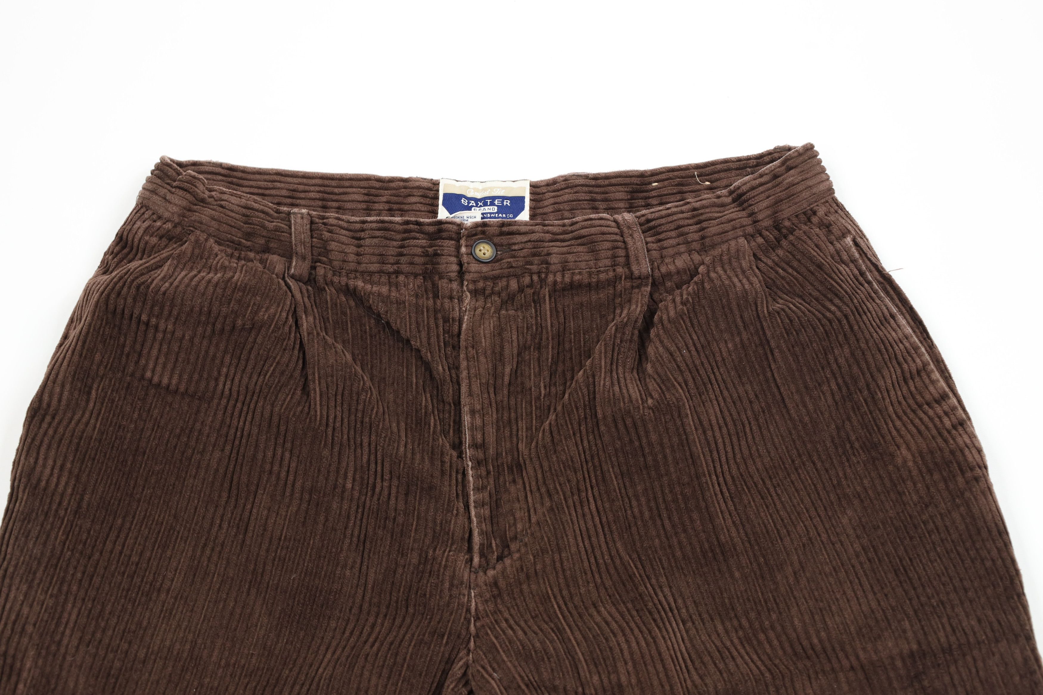 Vintage Vintage 90s Streetwear Wide Leg Corduroy Chino Pants Brown Size US 34 / EU 50 - 2 Thumbnail