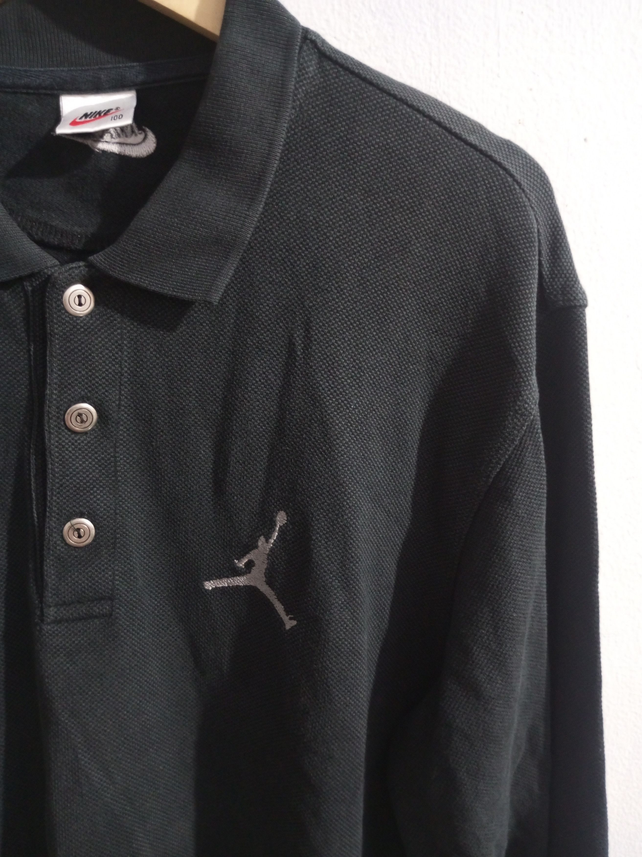 Nike × Vintage Vintage Nike jumpman sunfadded long sleeve polos Size US L / EU 52-54 / 3 - 2 Thumbnail