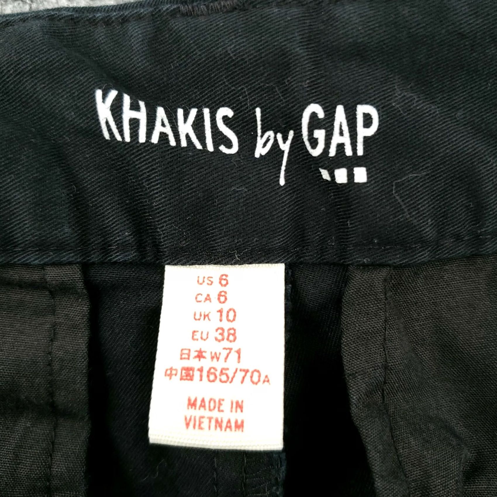 Gap Gap Shorts Womens 6 Black Chino Khakis Mid-Rise Flat Front Zip Closure Preppy Size 24" / US 00 / IT 34 - 3 Thumbnail