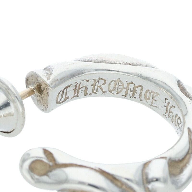 Chrome Hearts Silver Scroll Hoop Earring