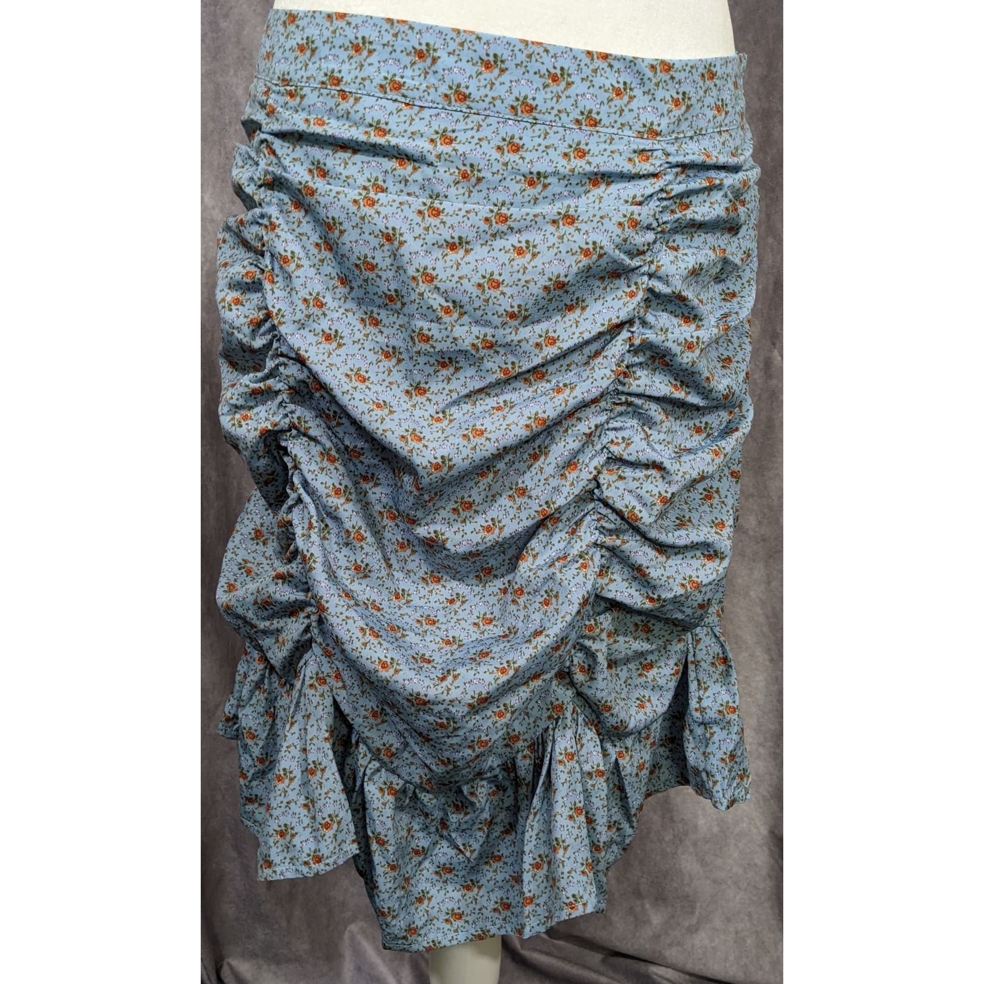 Boohoo Cottagecore Floral Ruched Ruffle Skirt by Boohoo Size 37" - 4 Thumbnail