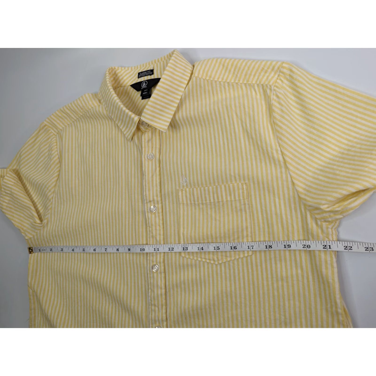 Volcom Volcom Classic Fit Shirt Men Size Large Yellow Stripe Short Sleeve Button-Down Shirt Size US L / EU 52-54 / 3 - 4 Thumbnail