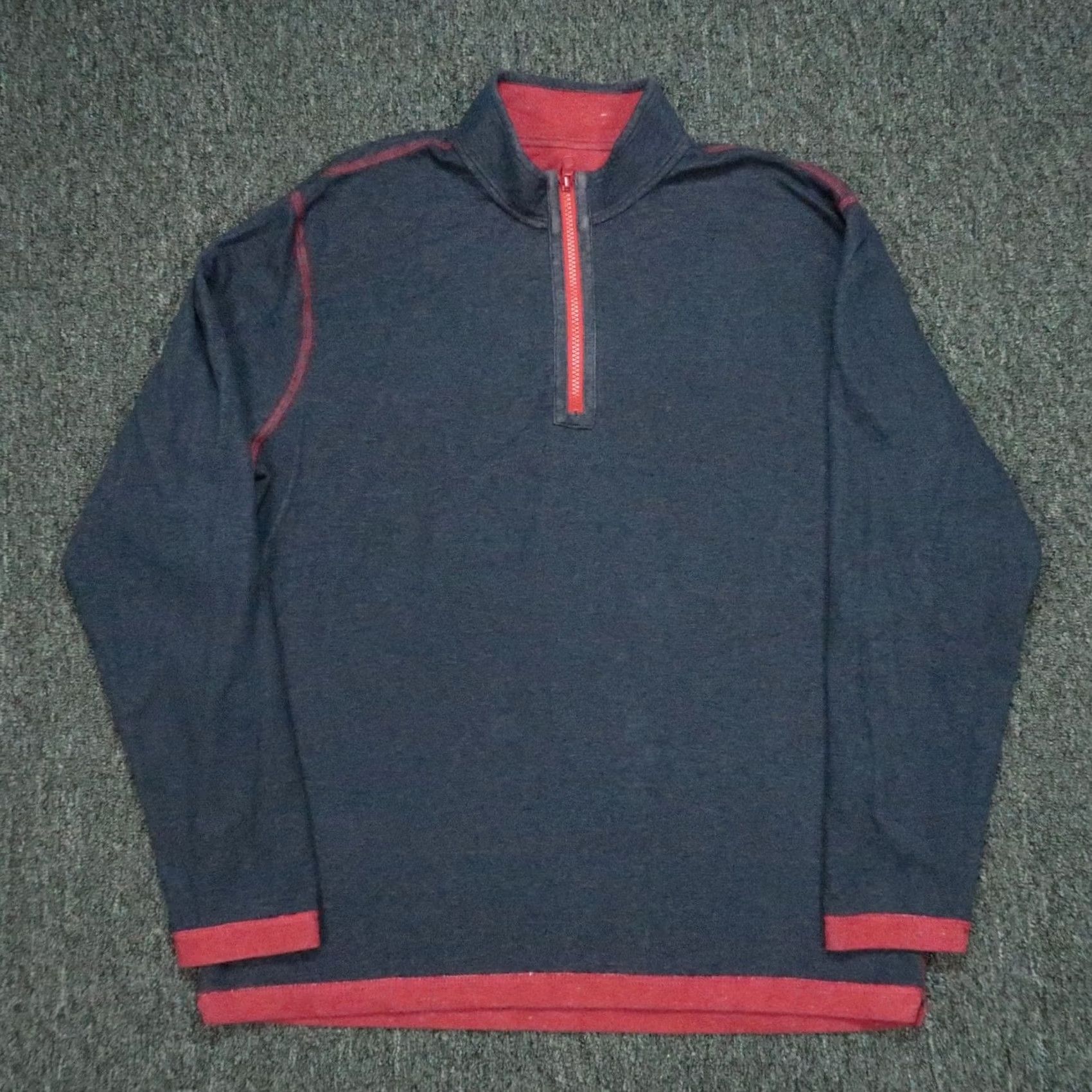 johnnie-O Johnnie O Pullover Mens L Red Blue Quarter Zip Reversible Size US L / EU 52-54 / 3 - 5 Thumbnail