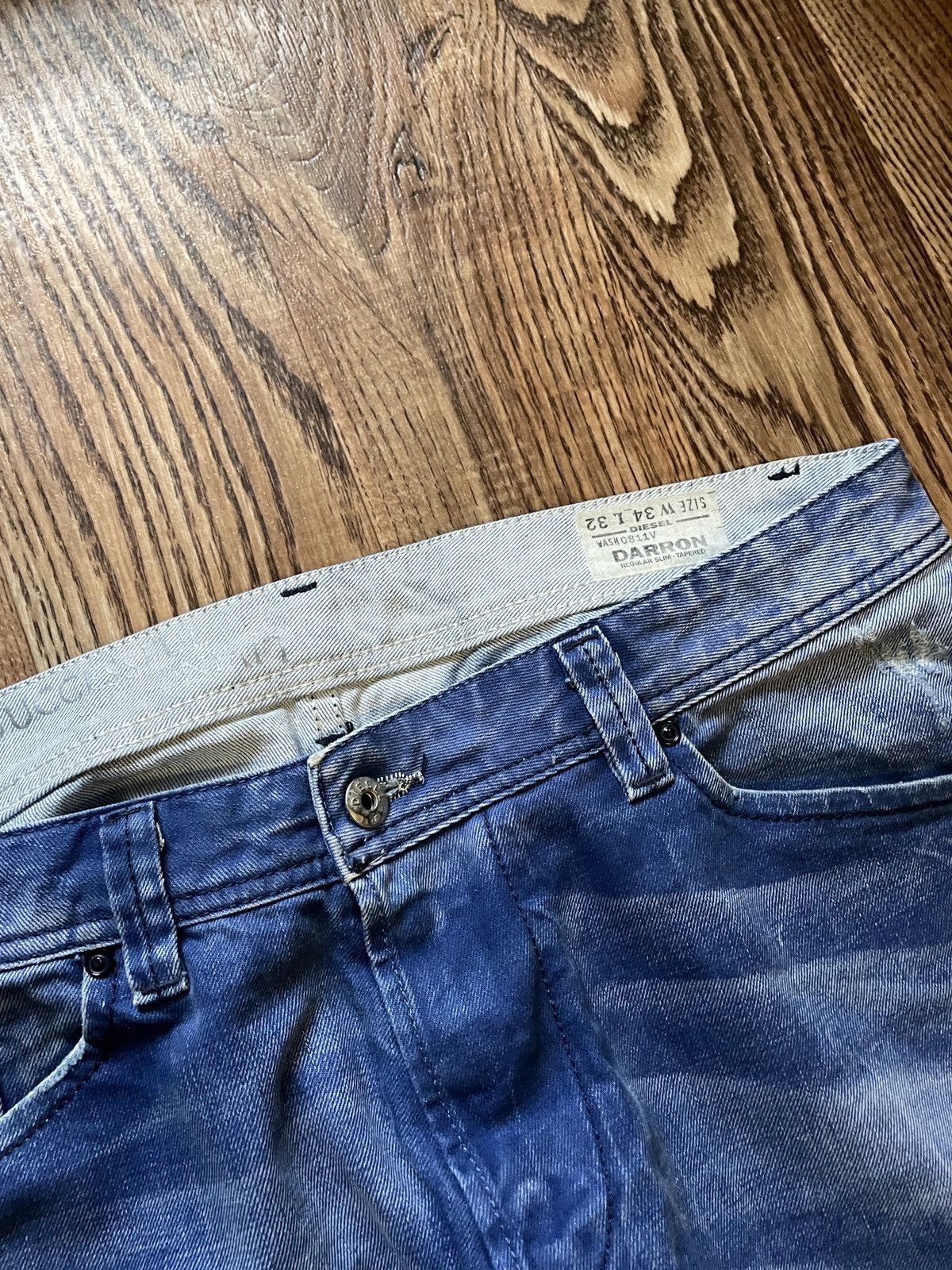 Diesel Vintage Mans Diesel Darron Regular Selvedge Denim Jeans Size US 34 / EU 50 - 6 Thumbnail