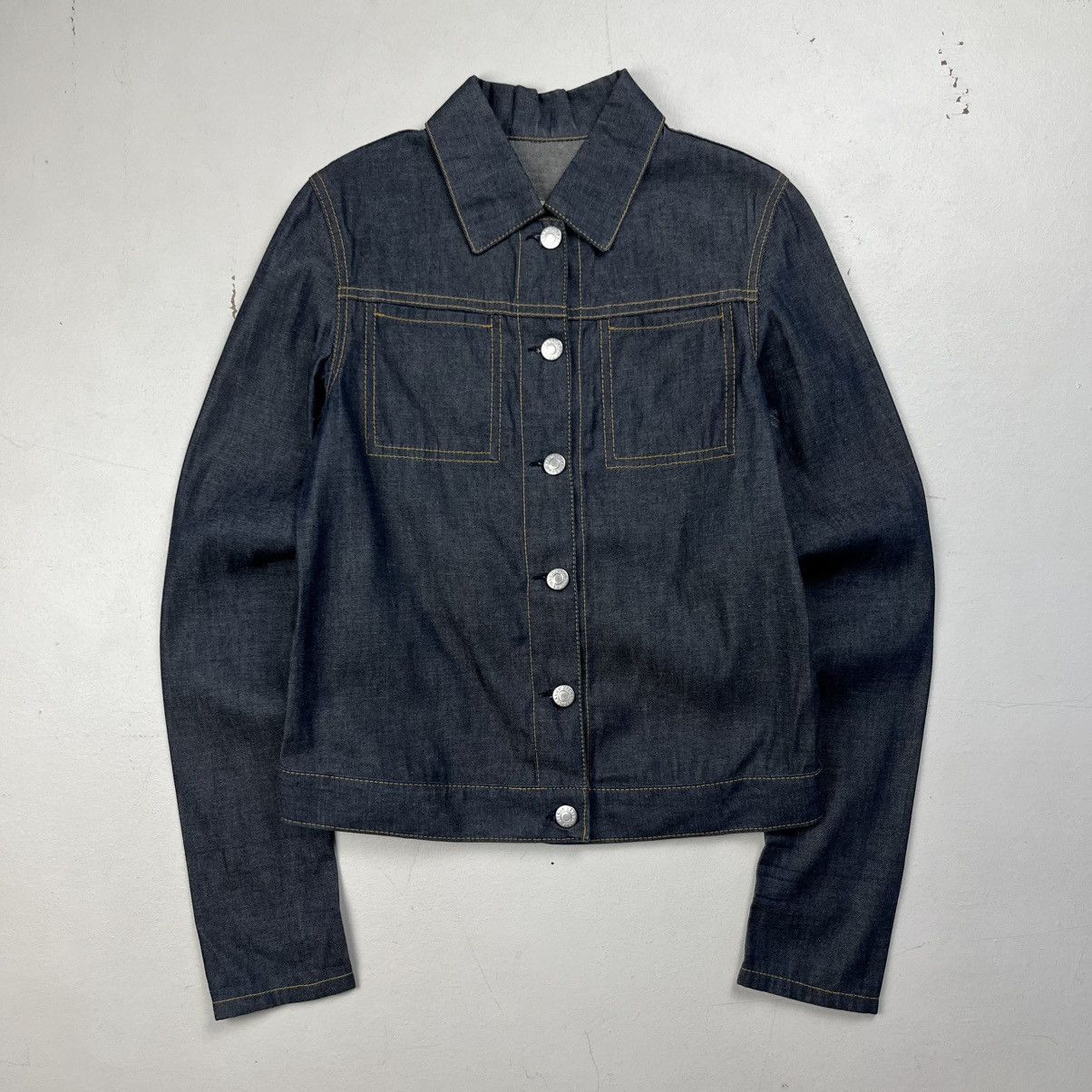 k*y様 Early00s Helmut Lang Treated Raw De Helmut Lang Helmut Lang Early 2000s Raw Denim Slim 2-Pocket Jacket