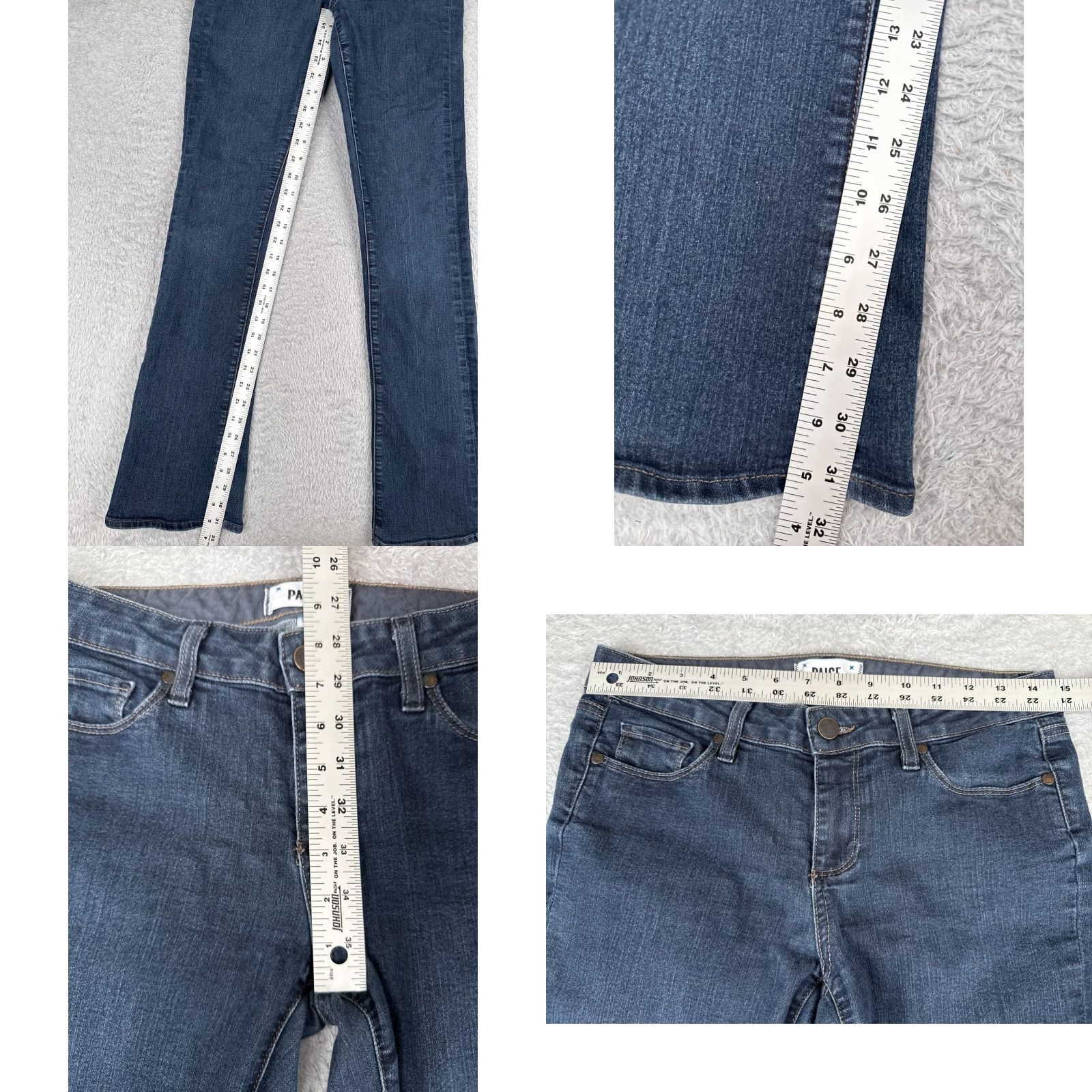 Paige VINTAGE Paige Women's Jeans Flared 29x29 Dark Blue Denim Cotton Stretch Fall Winter Womens Size 29" - 8 Thumbnail