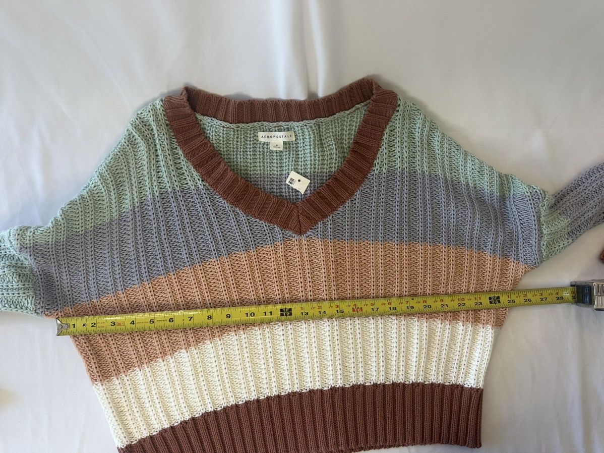 Aeropostale Aeropostale Nwt/Medium Chunky v-Neck Striped Long Sleeve Size M / US 6-8 / IT 42-44 - 6 Thumbnail