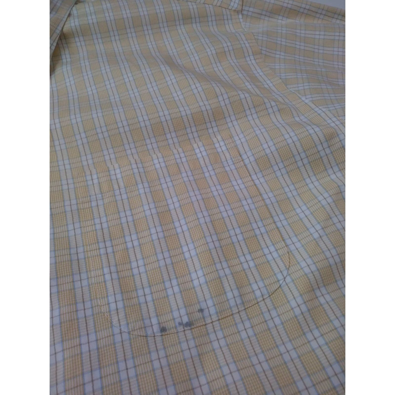 Brooks Brothers Brooks Brothers Dress Shirt Men L Traditional Non Iron Yellow Blue Check Plaid Button-Down Cuff Regular 100% Cotton Size 42R - 3 Thumbnail