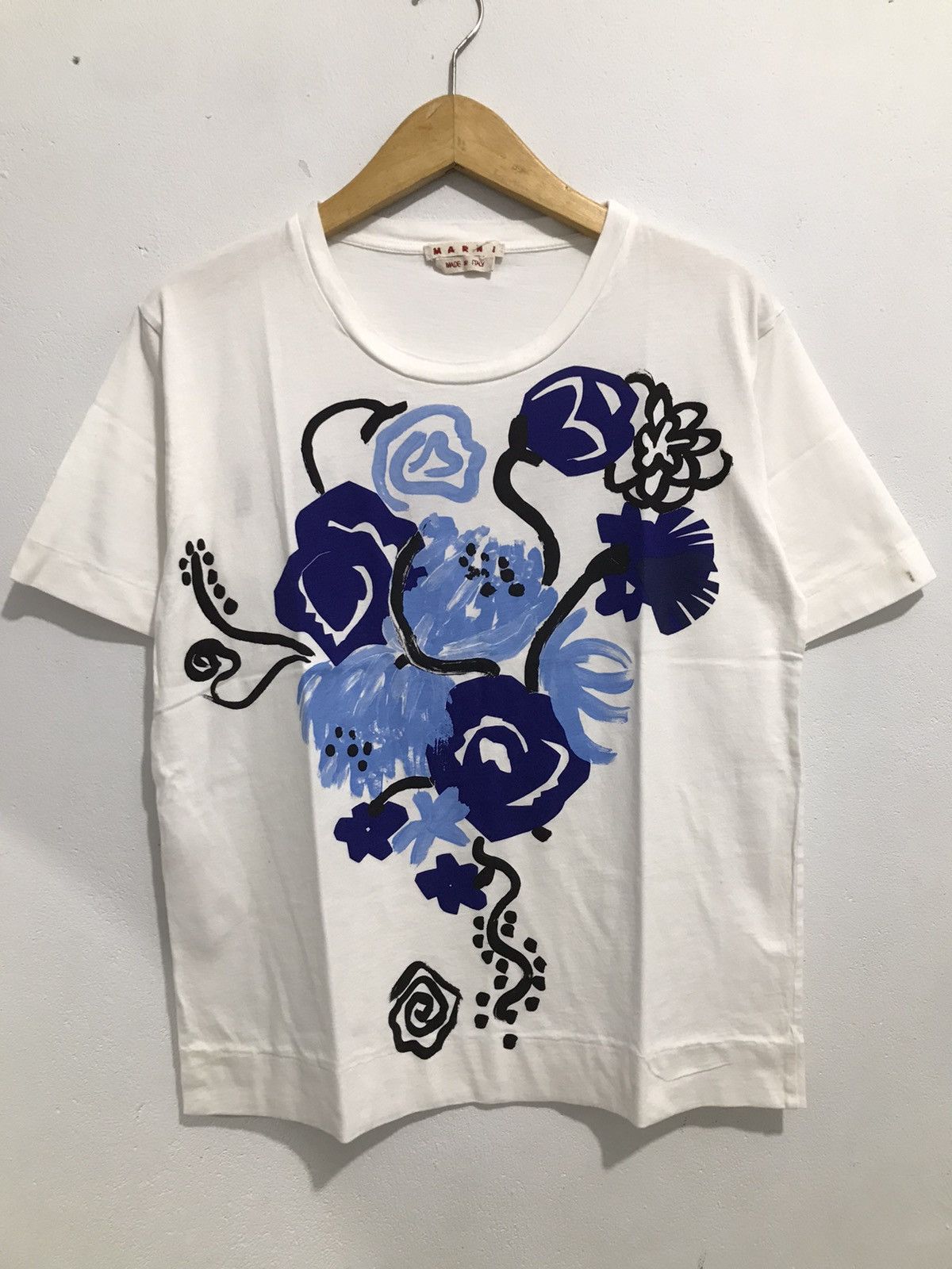 image of Marni Flower Tshirt in White, Women's (Size Medium)