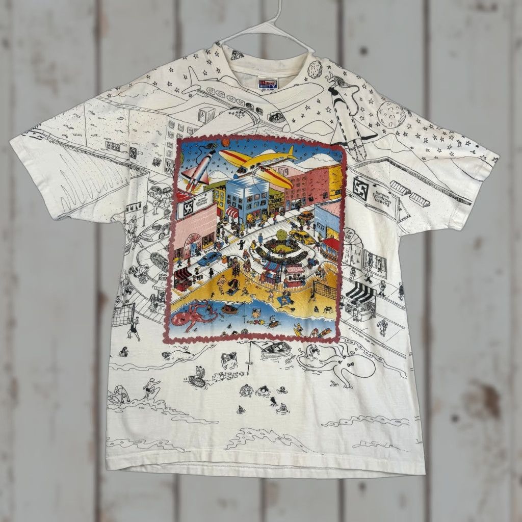 Hanes VINTAGE Microsoft Developer Network Shirt Mens XL All Over Print Made USA 90s Size US XL / EU 56 / 4 - 1 Thumbnail