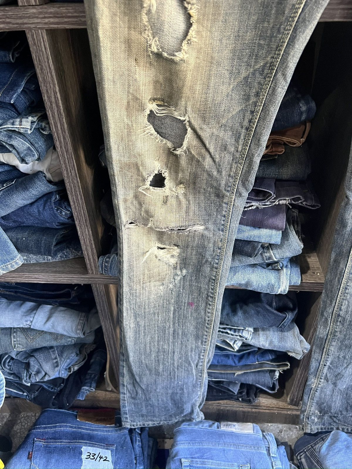 Zara 🔥Zara Distressed Denim Size 31" - 8 Thumbnail