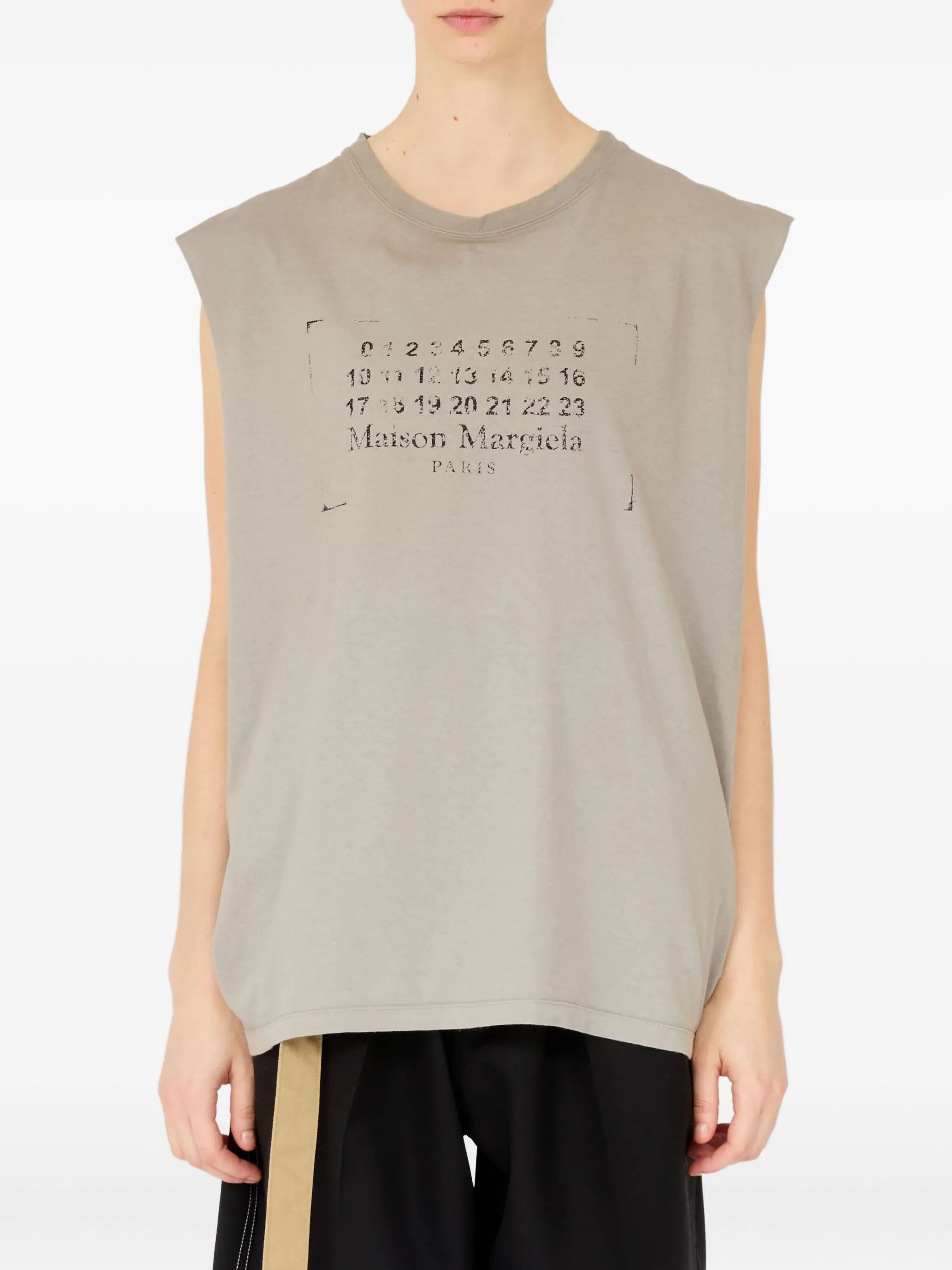 Maison Margiela o1w1db10526 Cotton Tank Top in Light Grey Size XS / US 0-2 / IT 36-38 - 2 Thumbnail
