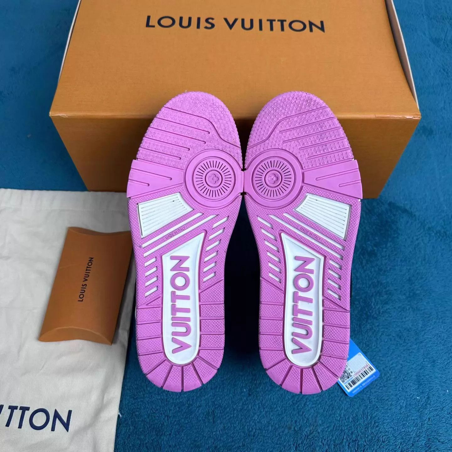 Louis Vuitton LV Trainer Low-Top Black Pink 37 NM With Accs Size US 6.5 / IT 36.5 - 5 Thumbnail