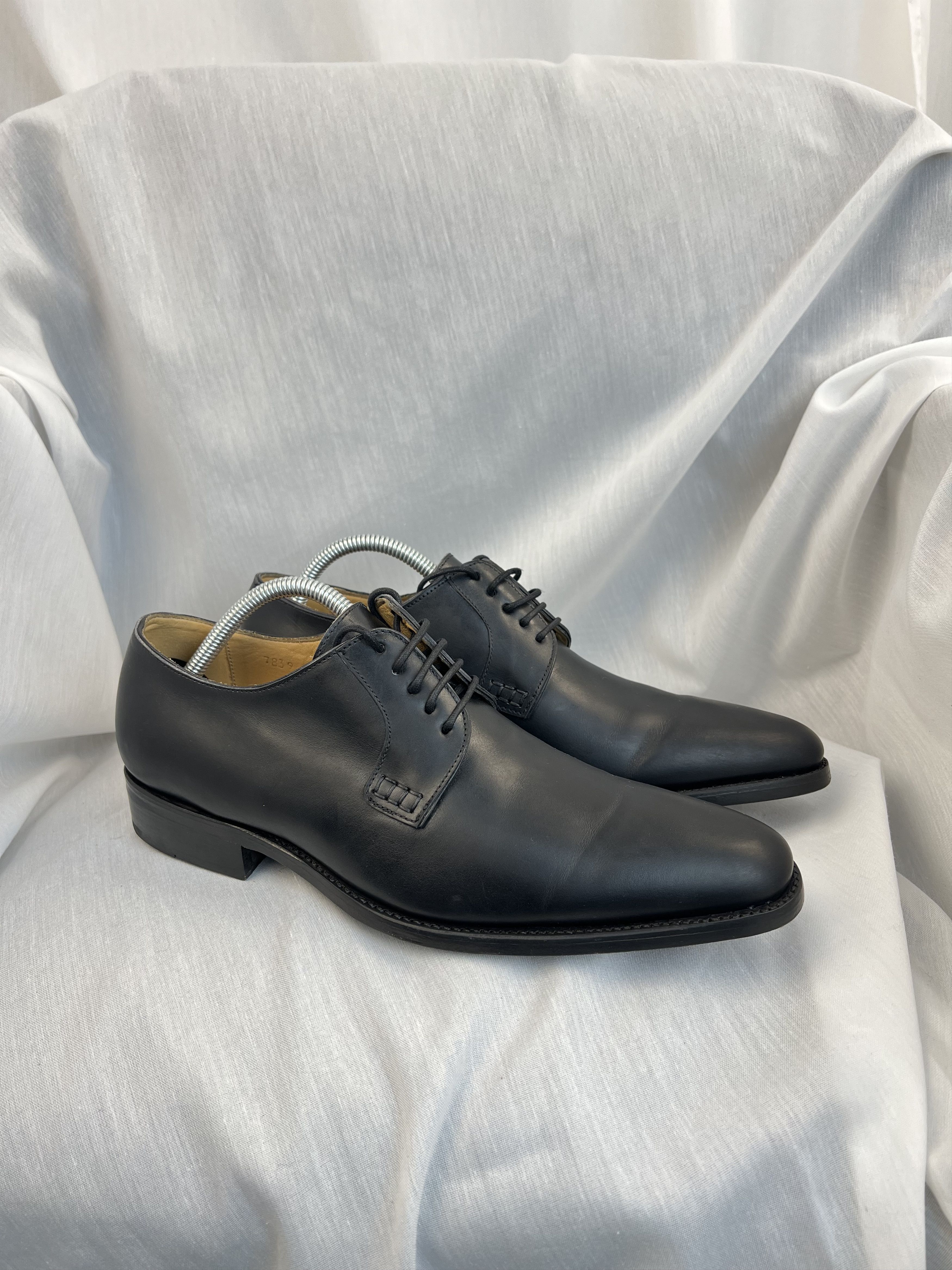 Benson Amazing Patent Leather Pointed Toe Oxford Dress Shoes in Black, Men's (Size 8)