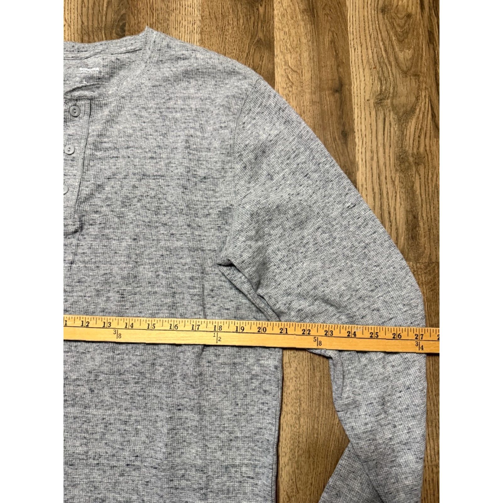 Vintage Sonoma Shirt, Men's Large, Gray, Long Sleeve, Henley, 1/4 Button, T-Shirt, Regular Size L / US 10 / IT 46 - 6 Thumbnail