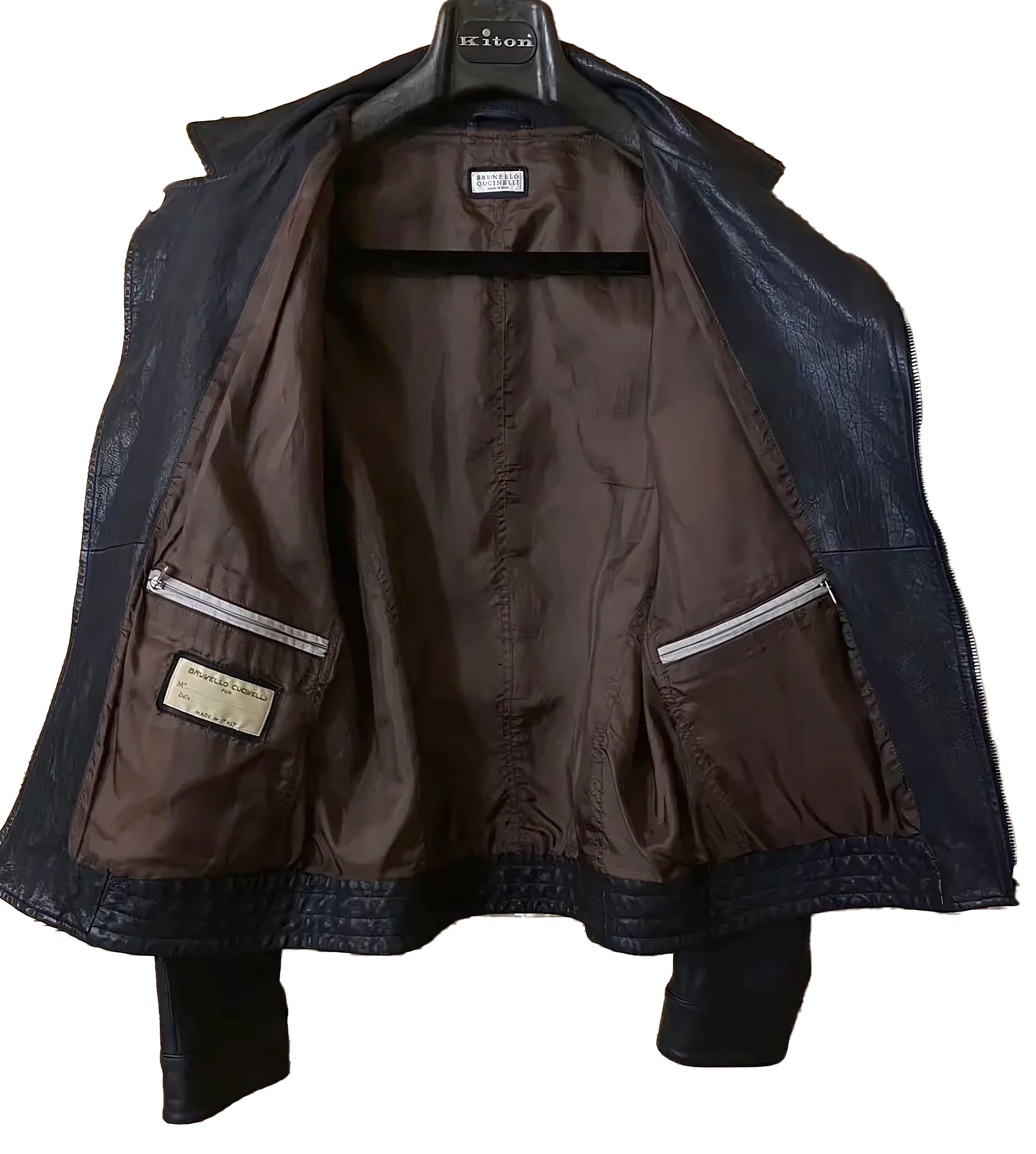 Brunello Cucinelli BRUNELLO CUCINELLI LEATHER BIKER JACKET Size US S / EU 44-46 / 1 - 4 Thumbnail