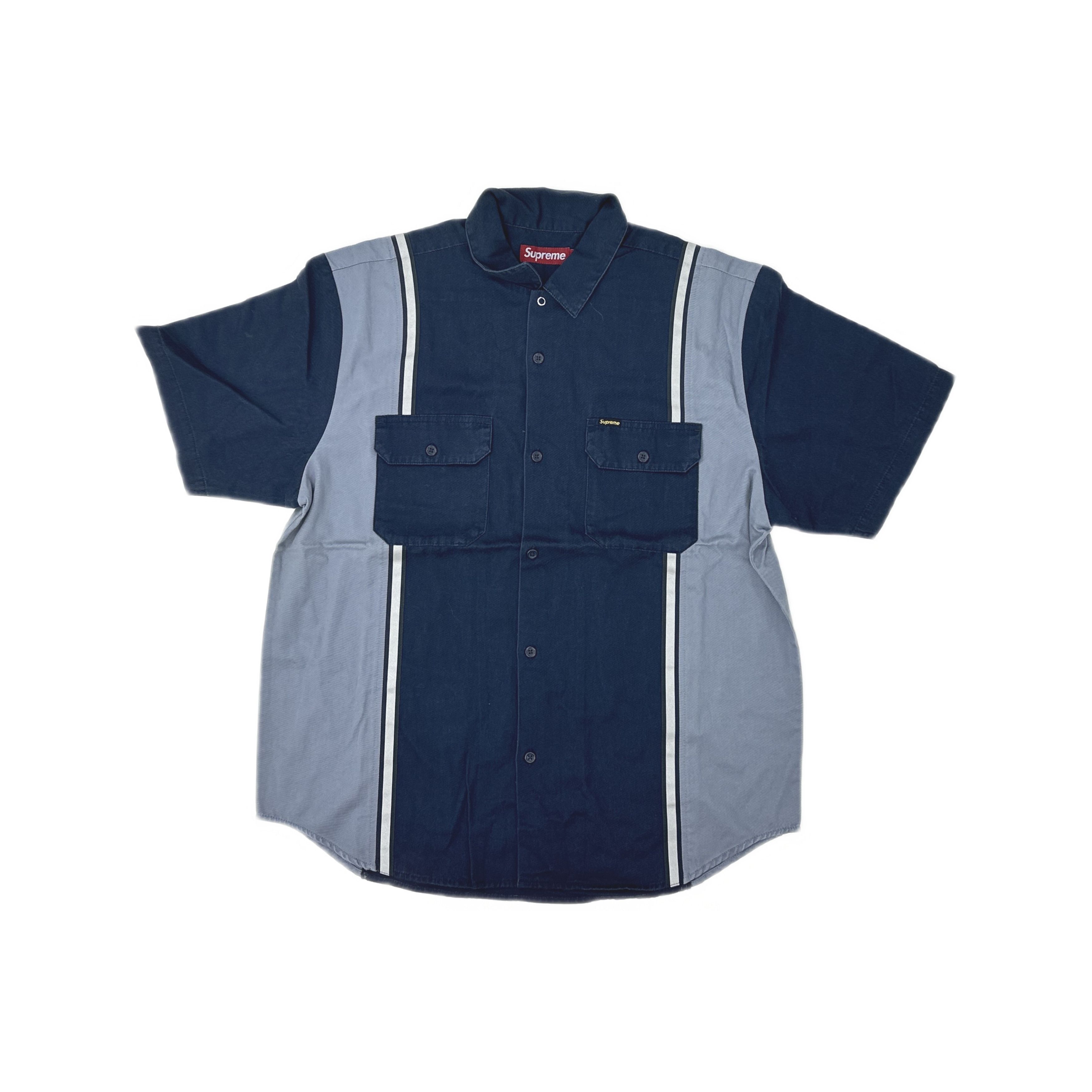 Supreme SUPREME STRIPED PAJAMA BLUE SHIRT SIZE L | Grailed