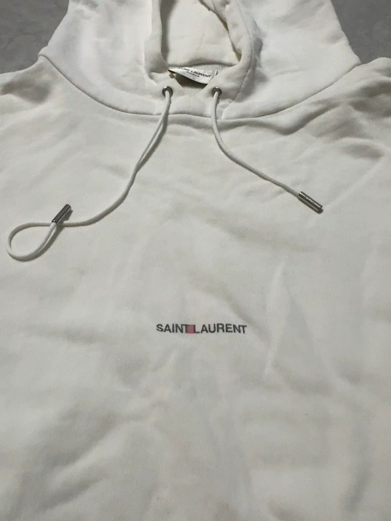 Saint Laurent Paris Saint Laurent Paris Saint Laurent White Hoodie with Logo-2 Size US XL / EU 56 / 4 - 2 Thumbnail