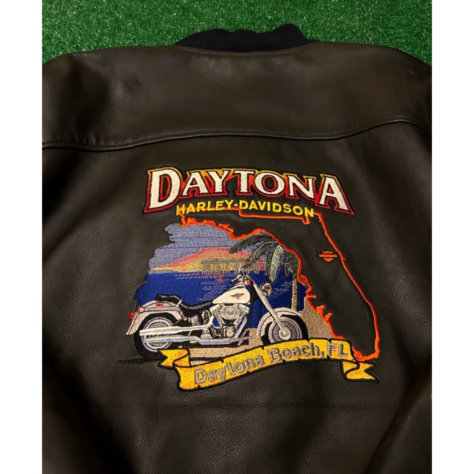 Harley Davidson VINTAGE Harley-Davidson Leather Jacket Daytona Beach Mens 2XL Biker Black Zip Size US XXL / EU 58 / 5 - 5 Thumbnail