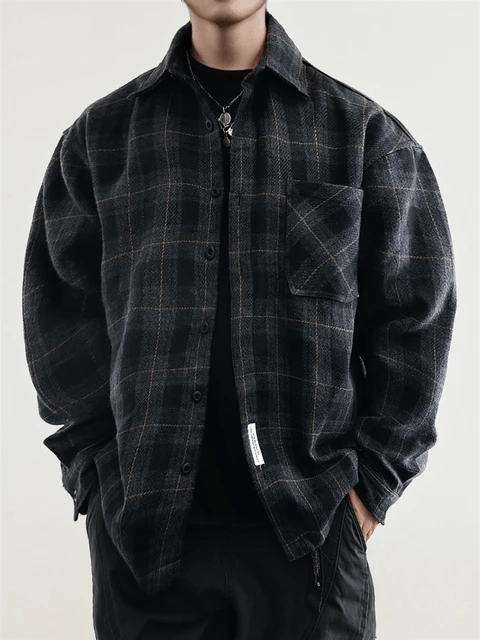 Japanese Brand × Vintage American Streetwear Loose Thick Plaid Shirt Size US XL / EU 56 / 4 - 1 Thumbnail