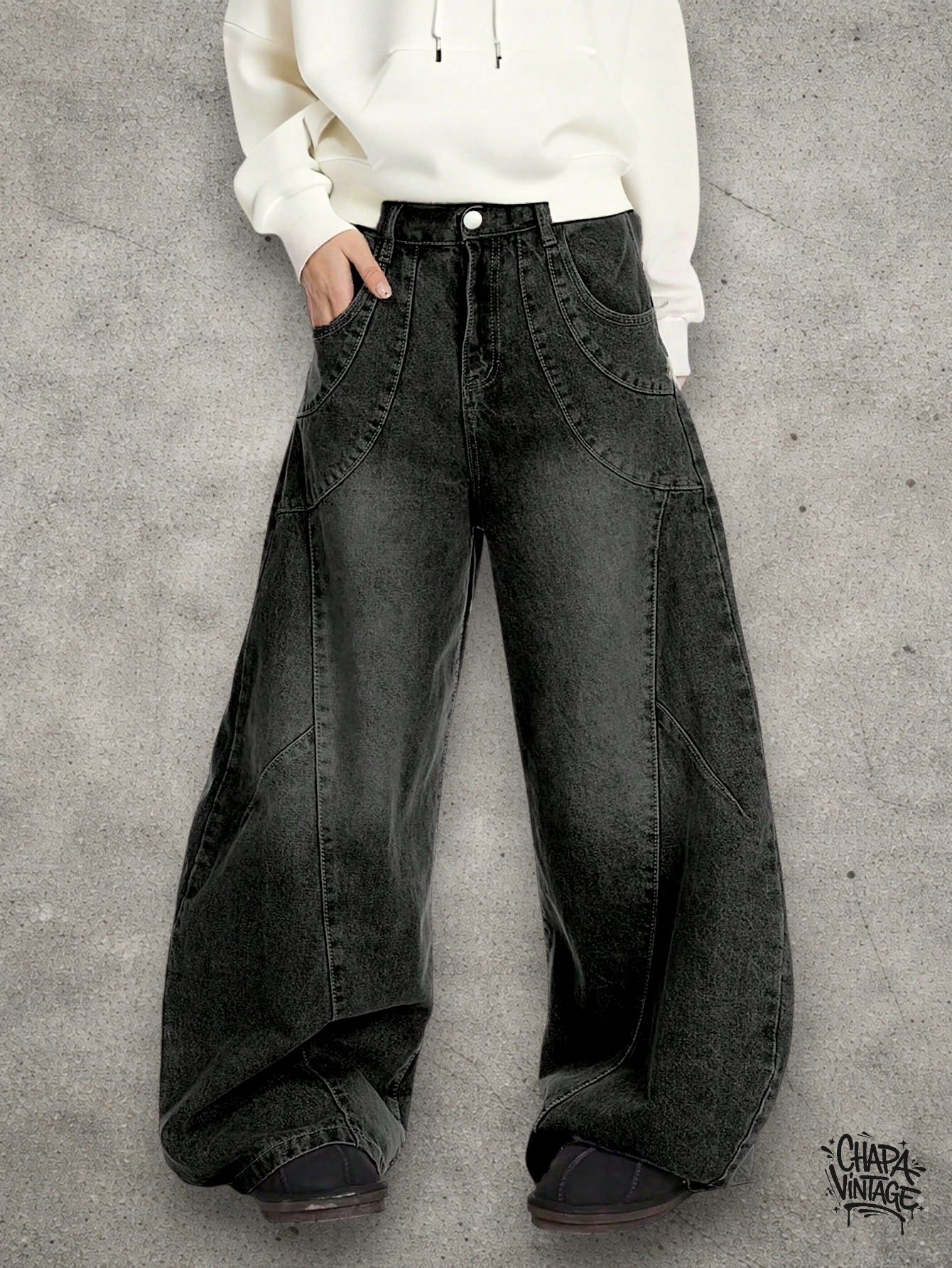 Japanese Brand Baggy wide leg jeans Size US 32 / EU 48 - 4 Thumbnail