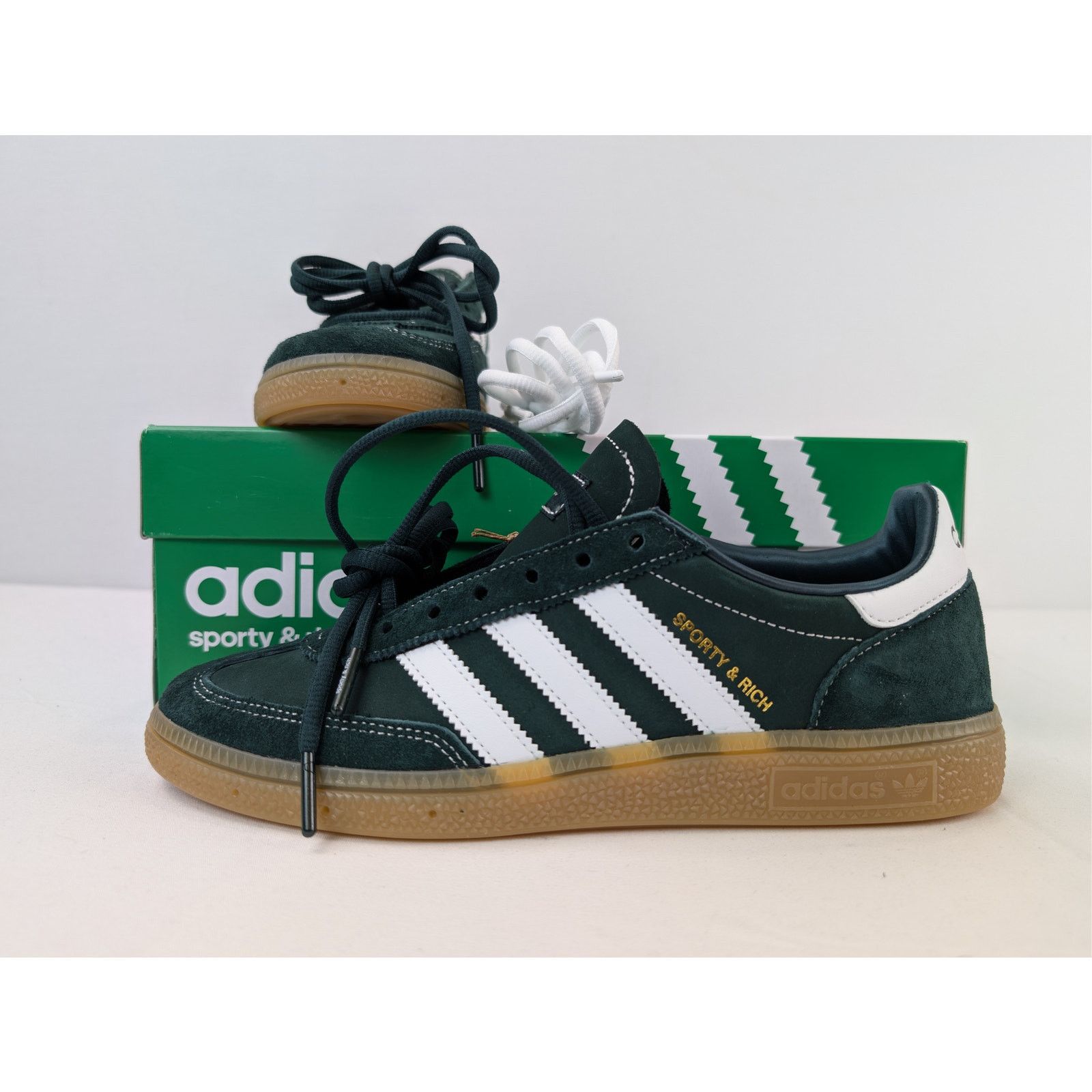 Adidas × Sporty & Rich o1rshd1 Handball Spezial x Sporty & Rich sneakers Dark Green Size US 12.5 / EU 45-46 - 17 Thumbnail