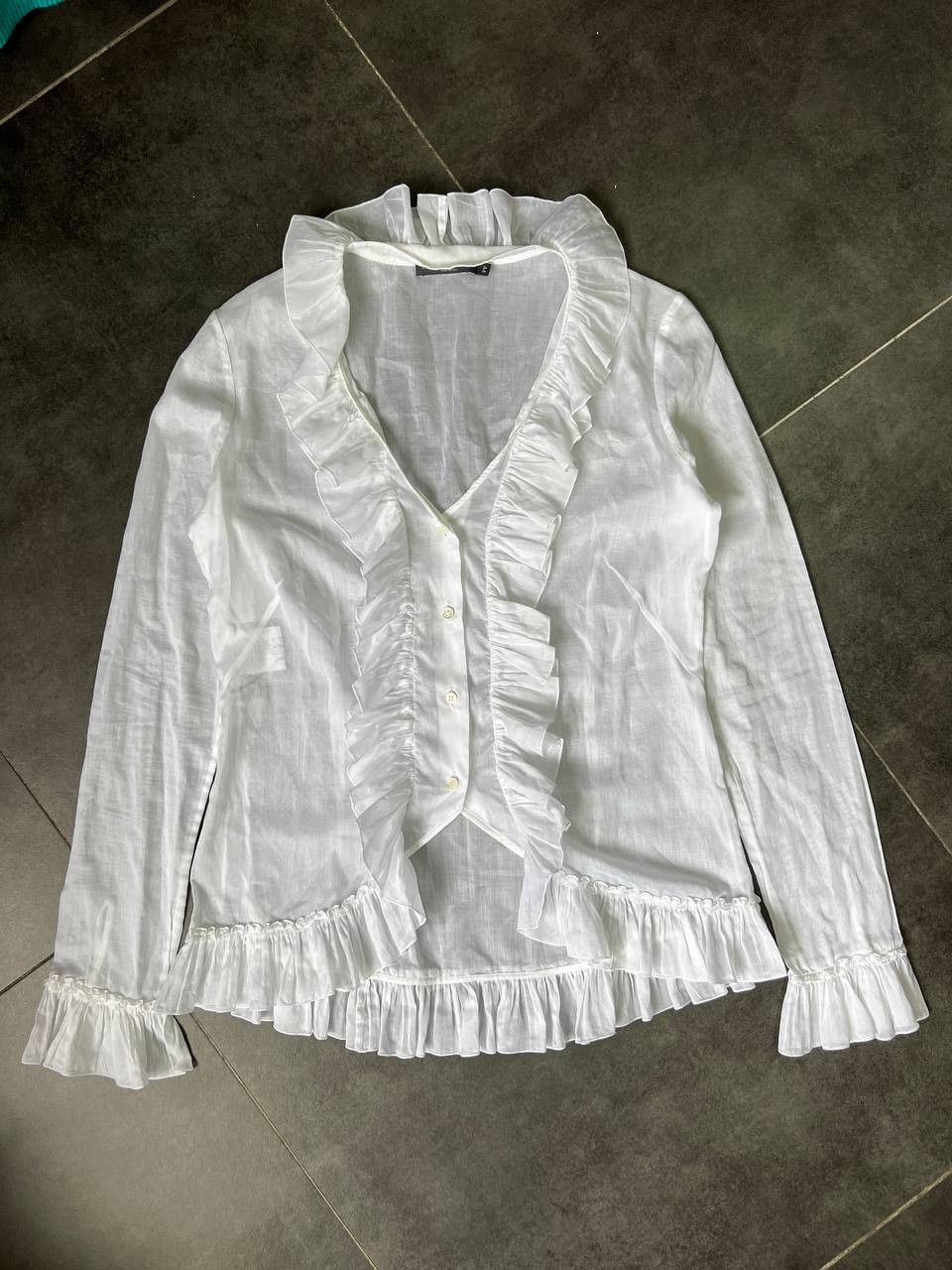 Alexander McQueen Archive SS07 “Lee McQueen Era” Blouse Ruffled shirt Size M / US 6-8 / IT 42-44 - 4 Thumbnail