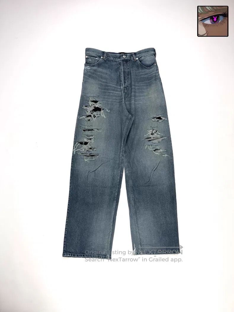 Balenciaga Balenciaga size XXS Water wave texture distressed wide-leg Size US 27 - 1 Thumbnail