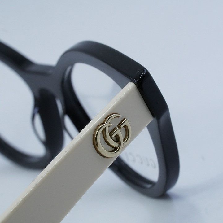 Gucci Gucci GG0959O 002 Eyeglasses Black/Ivory 51mm Cat Eye Frame Size ONE SIZE - 7 Thumbnail