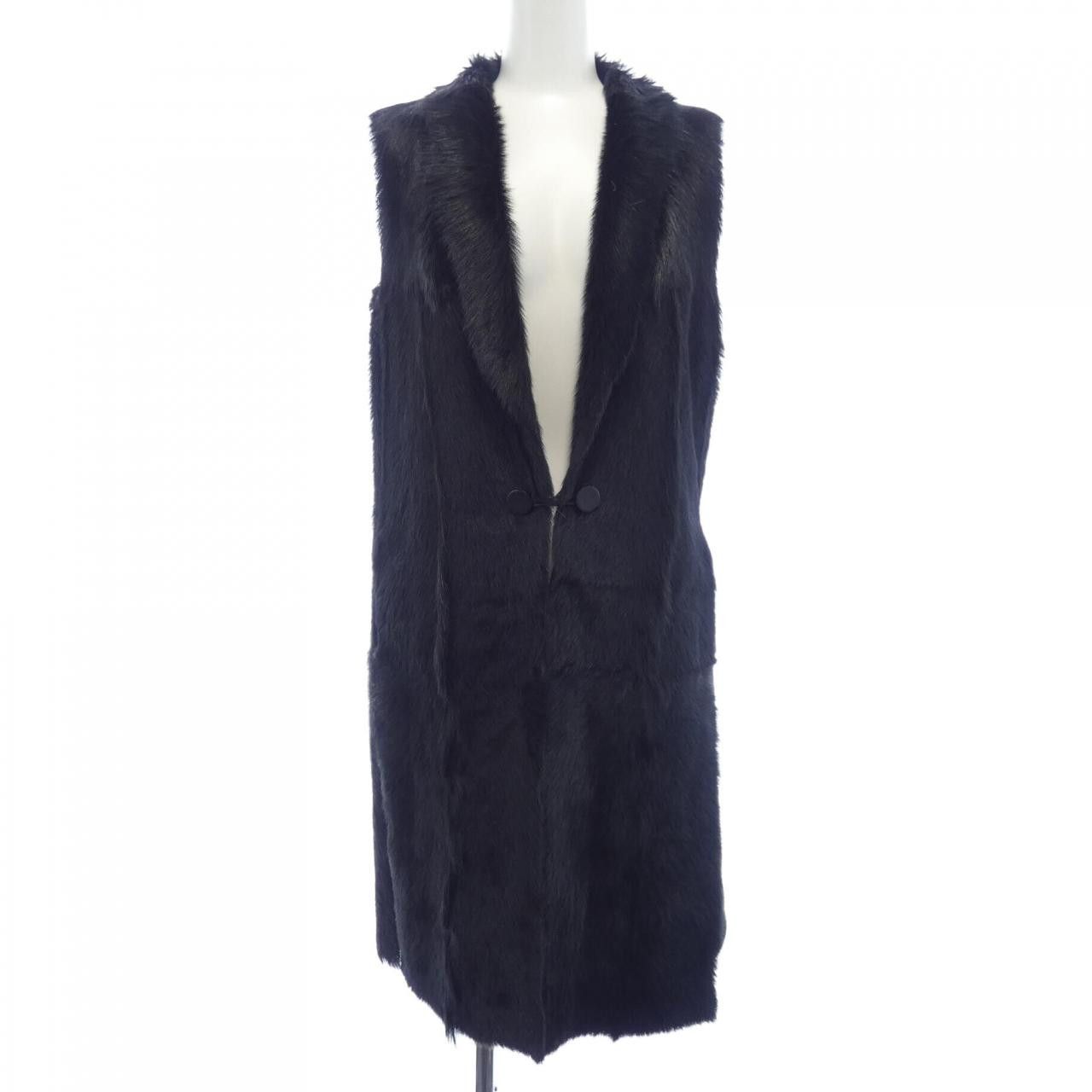 Hermes Hermes Hermes Long Vest Goat Fur Long Vest Natural Material Tops DUTY FREE for USA Size ONE SIZE - 1 Thumbnail