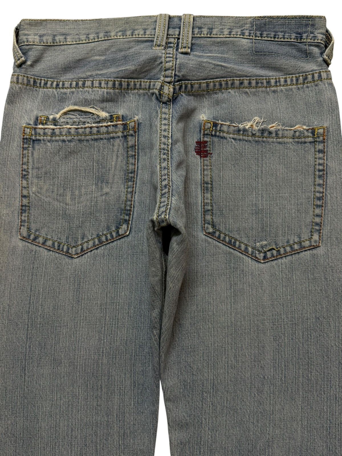 Hysteric Glamour Vintage 90s Japanese Brand Blue Wash Distress Straight Loose Size US 31 - 4 Thumbnail